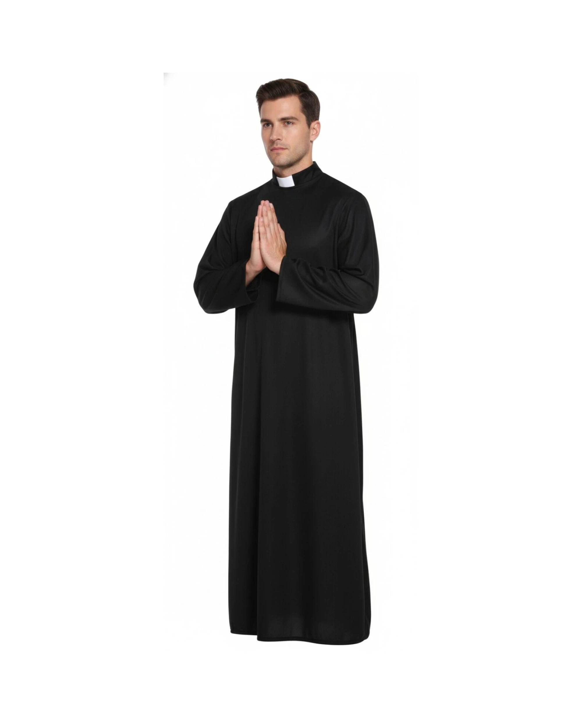 1 Men's Priest Costume with Collar, 1 of 2