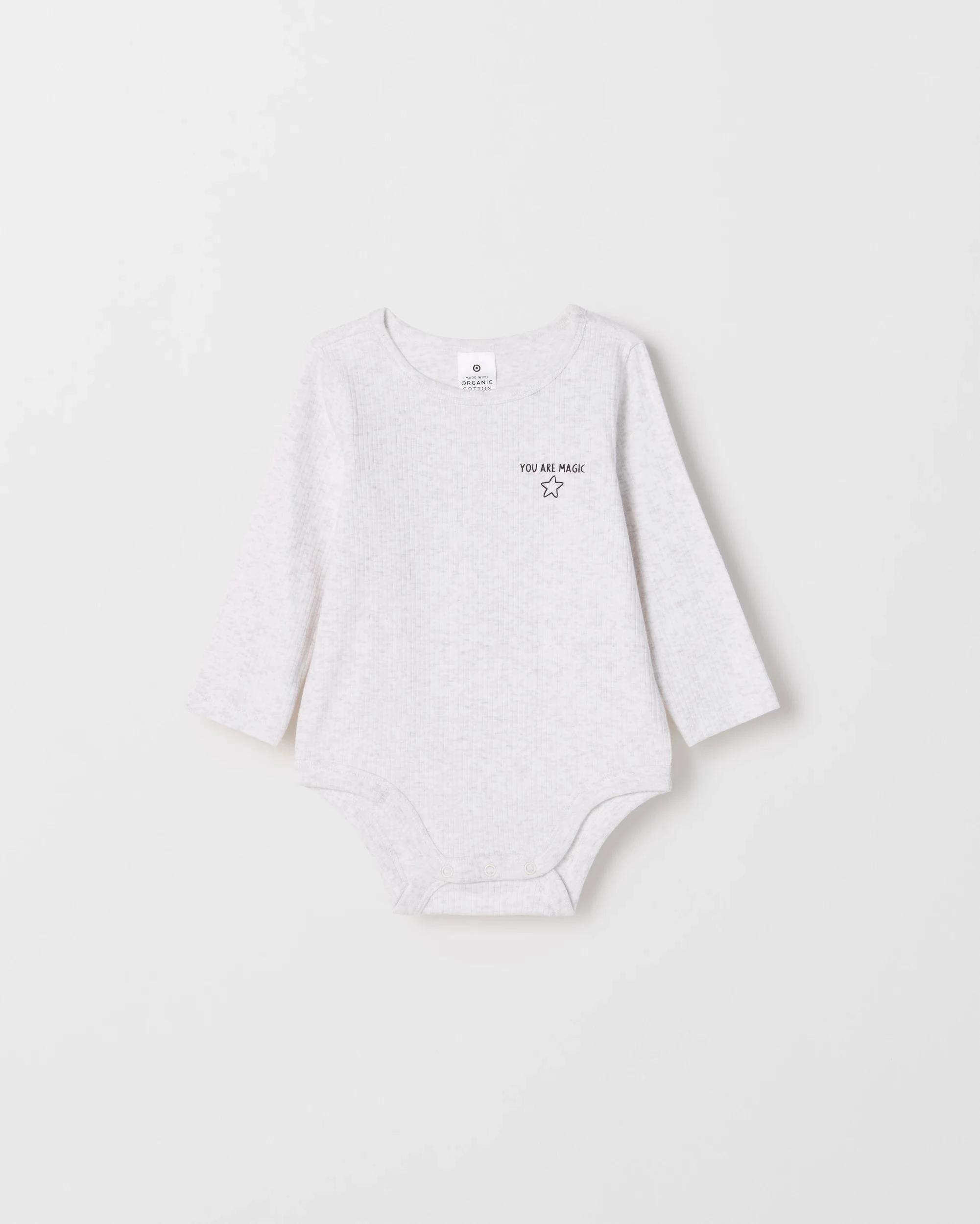 3 Target Baby Baby Organic Cotton 3 Pack Ribbed Printed Bodysuits SLOGAN PASTEL, 3 of 5