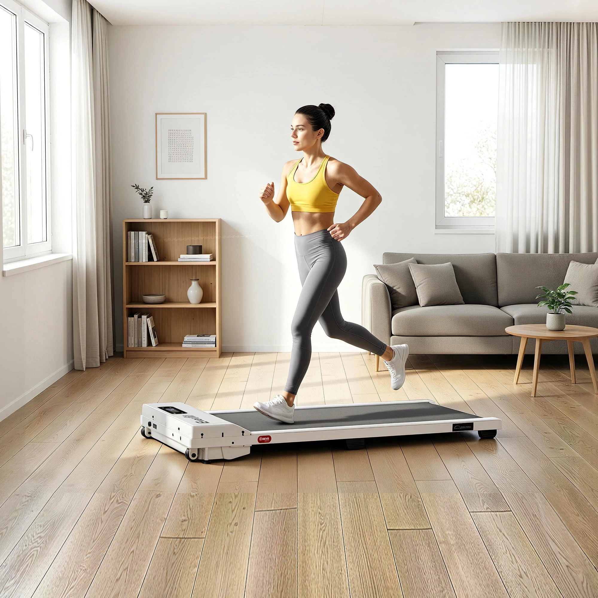 6 Everfit 3 in 1 Walking Pad Treadmill 12% Incline Under Desk Treadmills for Home With 38cmBelt - White, 6 of 9