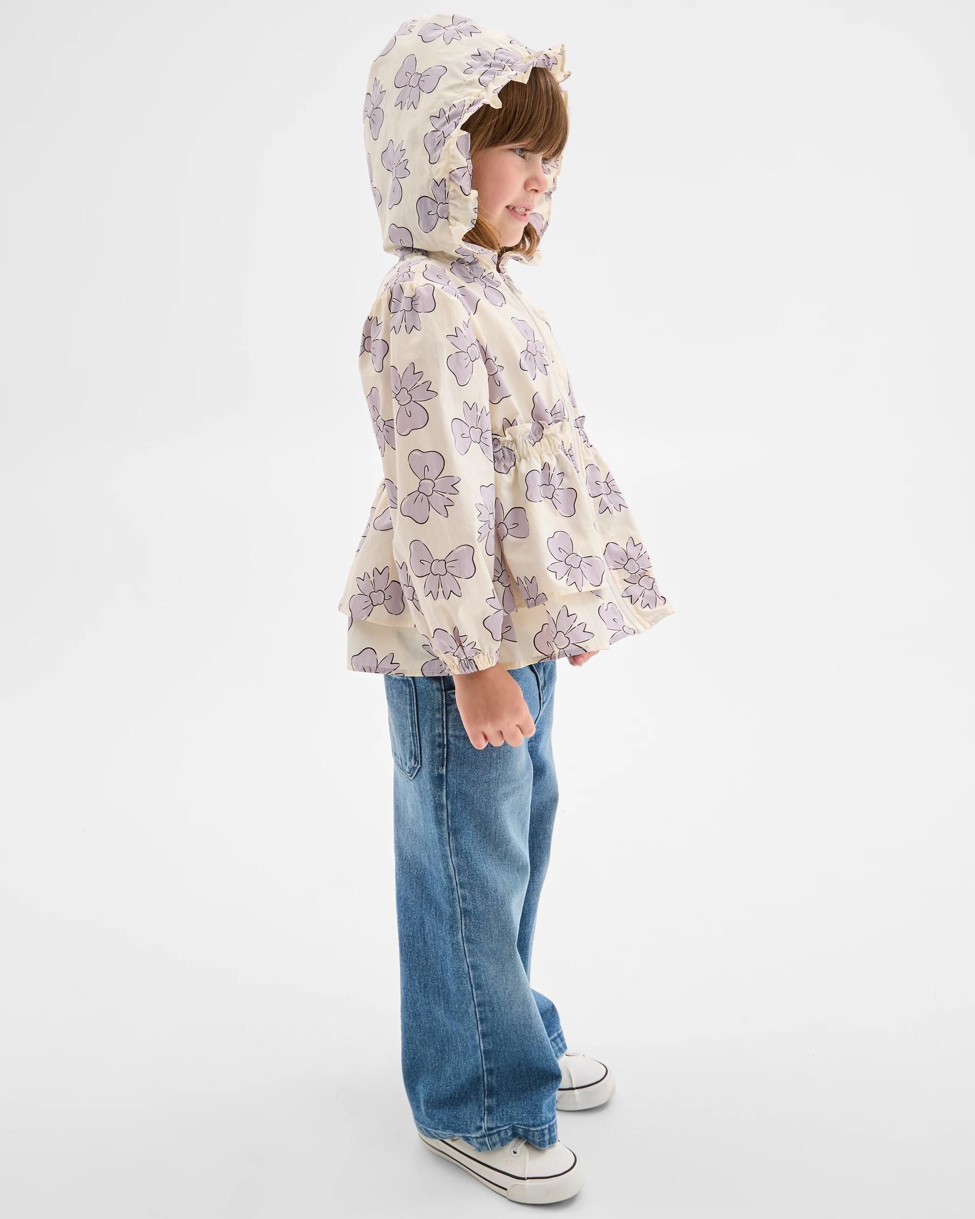 4 Target Kids Water Repellent Long Sleeve Frill Jacket BOW AOP MULTI, 4 of 7