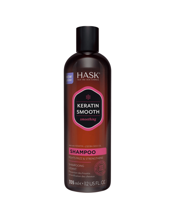 HASK Keratin Smooth Smoothing Shampoo 355ml - Keratin and Jojoba Seed Oil