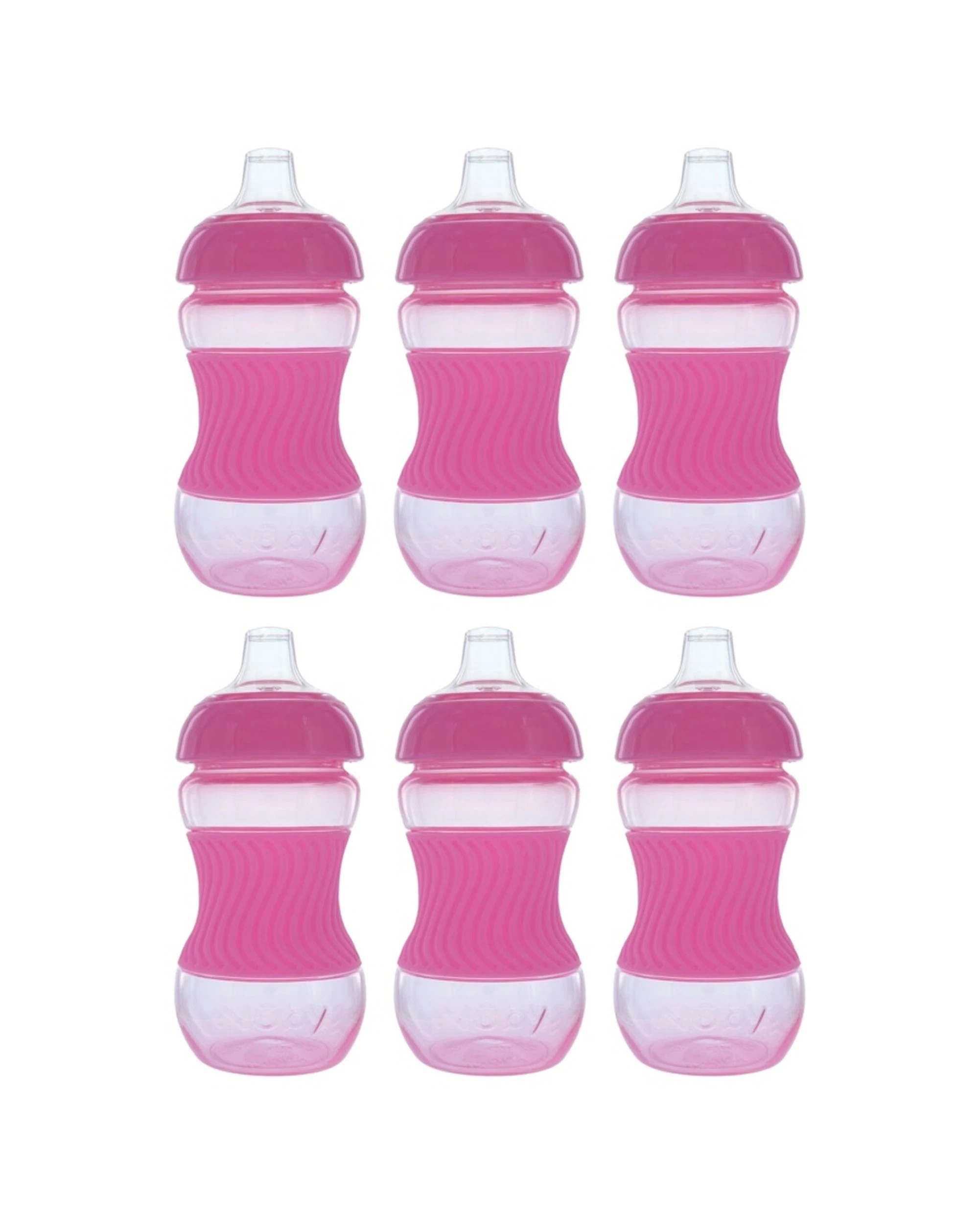 1 Nuby 6pc Mini Gripper Soft Spout Sippy Cup Touch Flo Valve Baby 180ml - Multi, 1 of 3