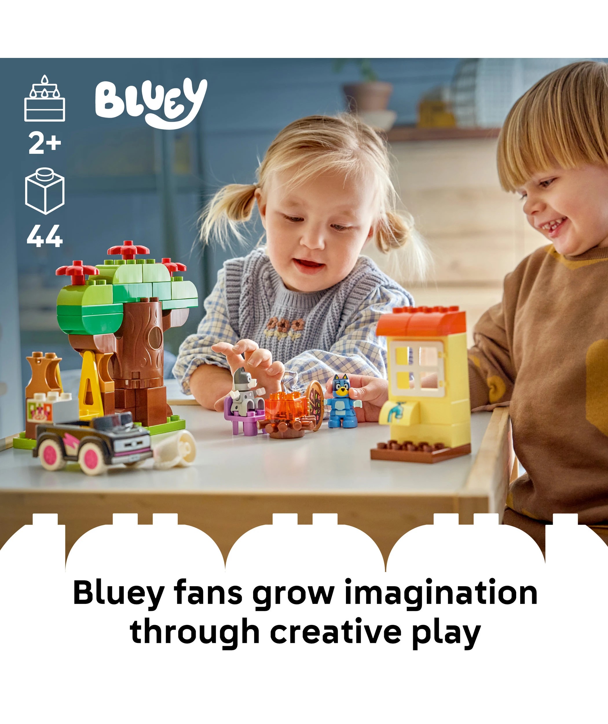 3 LEGO DUPLO Bluey Pizza Girls with Muffin and Bluey 10469, 3 of 9