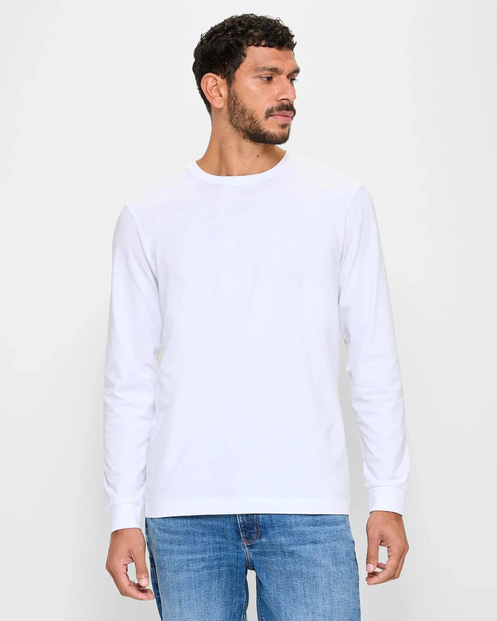 1 Target Australian Cotton Long Sleeve T-Shirt WHITE, 1 of 5