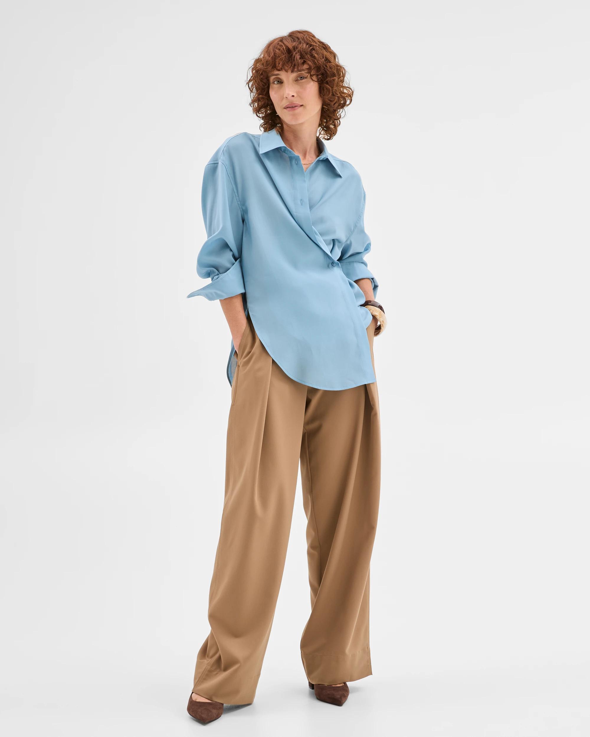 1 Preview Wrap Detail Shirt LIGHT BLUE, 1 of 6
