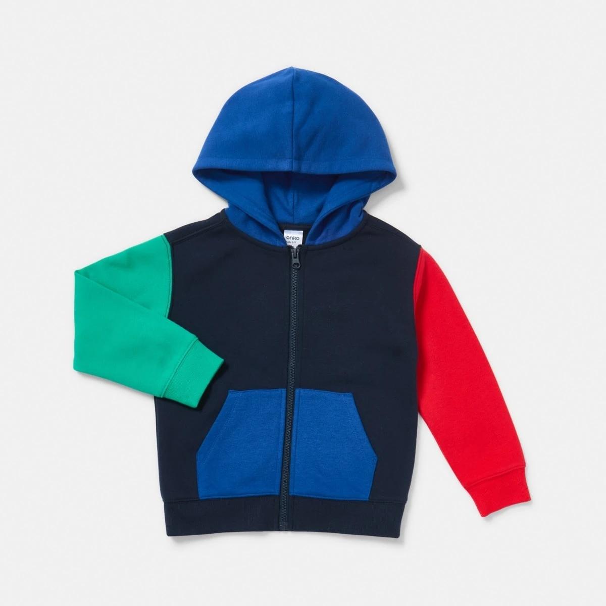 9 Colour Block Zip Front Hoodie Dress Navy, 9 of 10