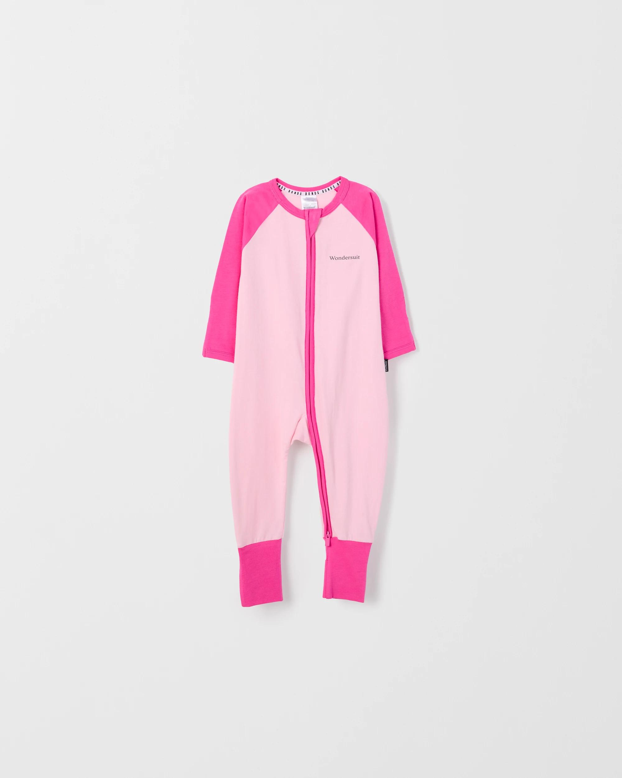 3 Bonds Baby Spliced Zippy Coverall PINK, 3 of 4