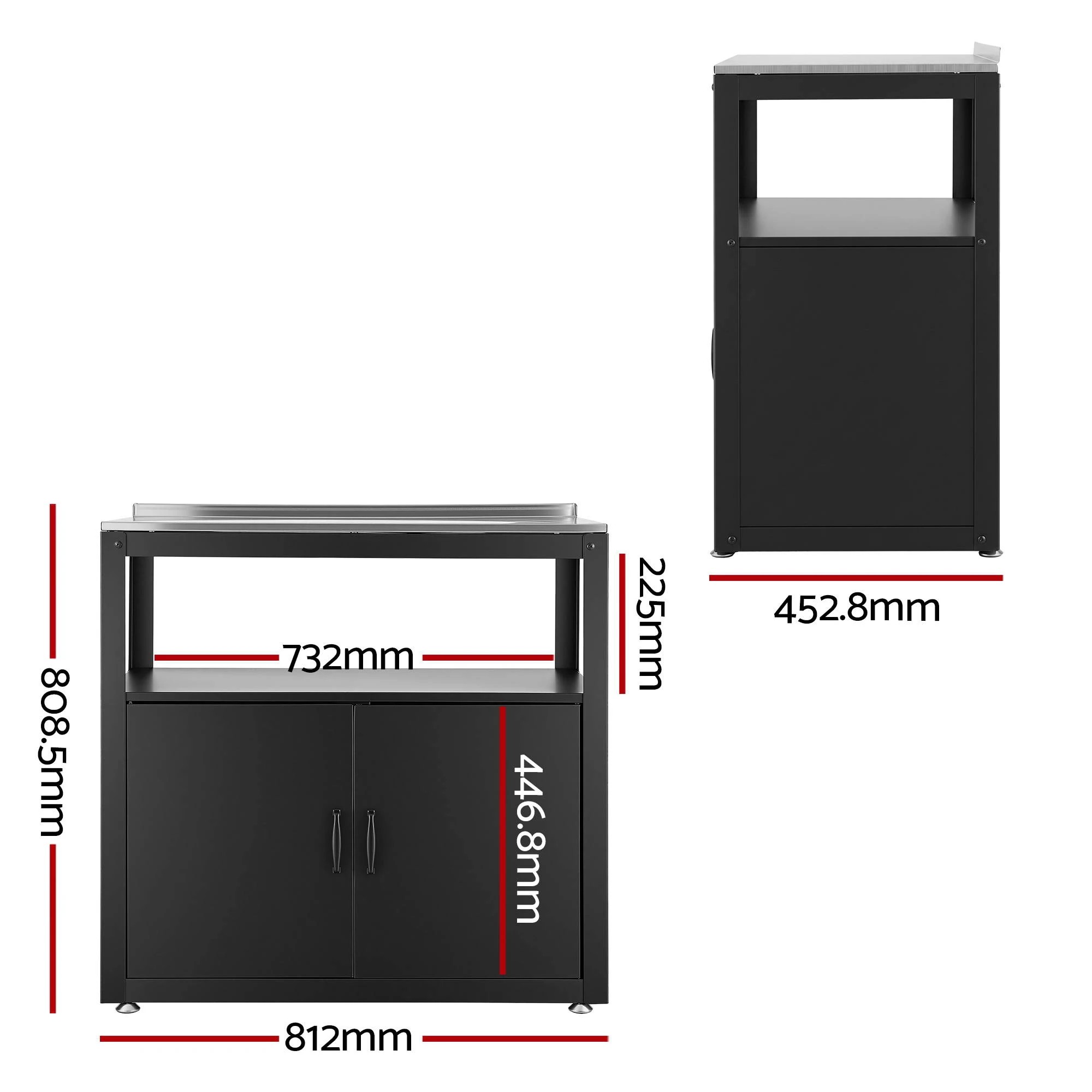 Gardeon Outdoor Storage Cabinet Garden Potting Bench Stainless Steel ...