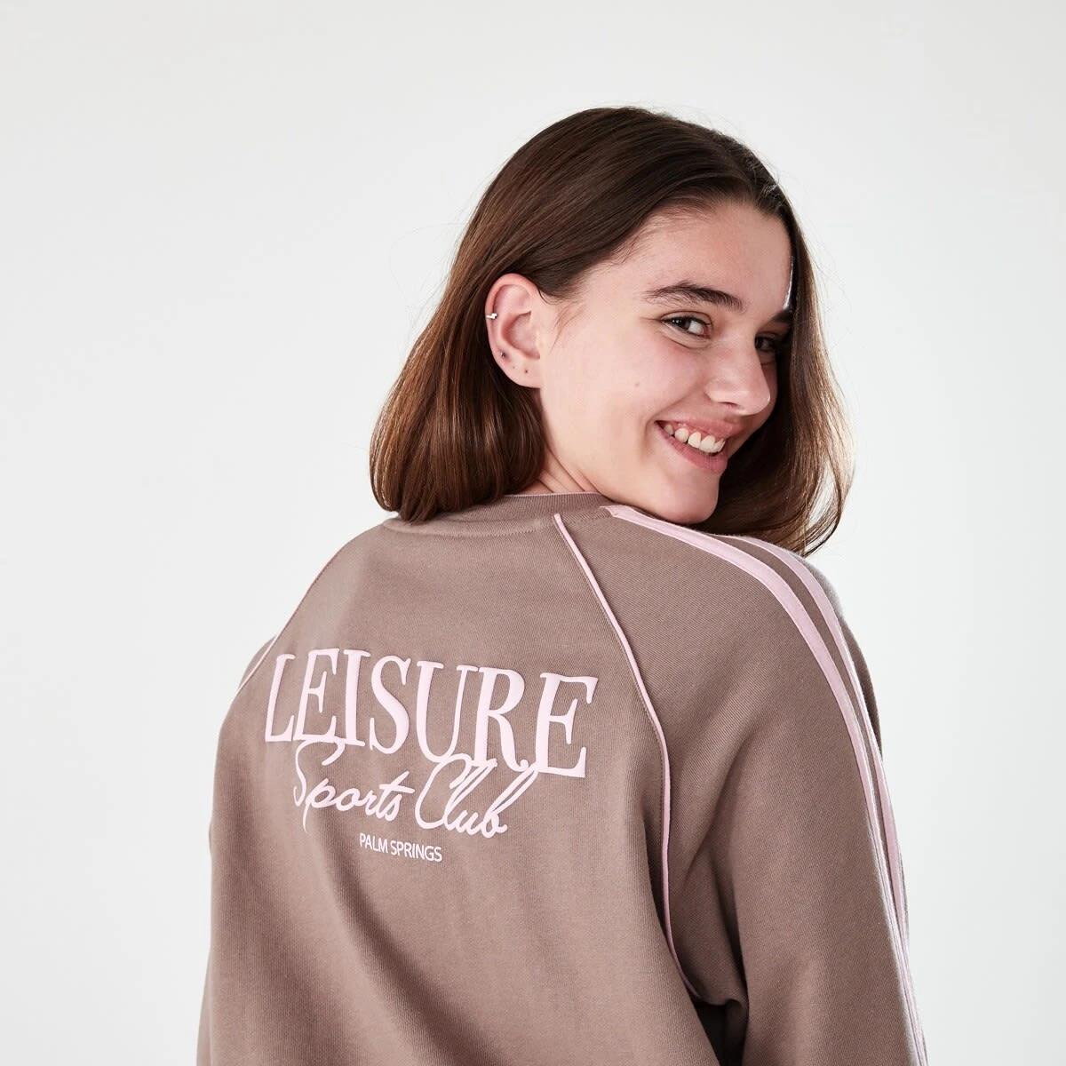 6 French Terry Crew Sweatshirt LEISURE PALM SPRINGS BROWN, 6 of 9
