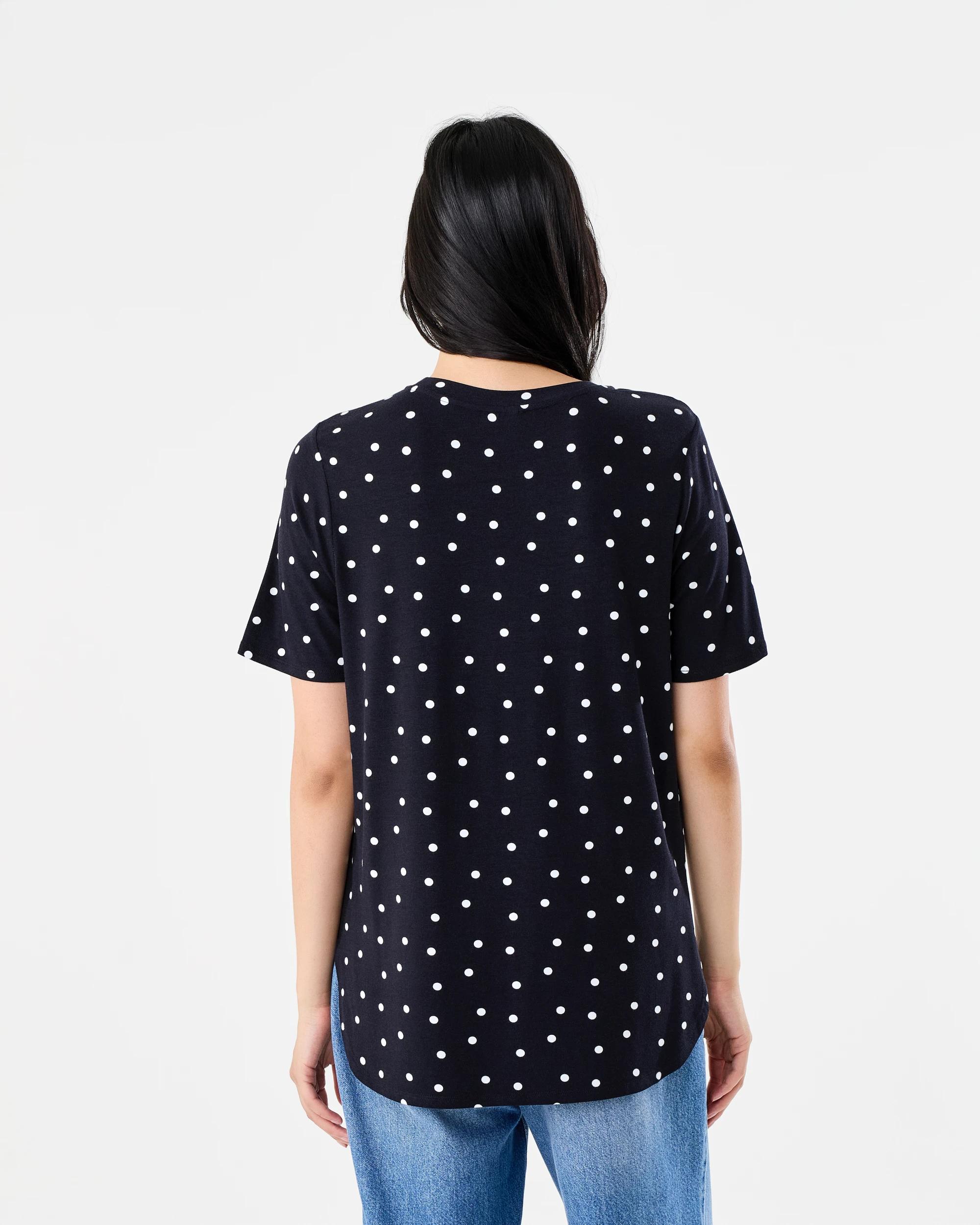 3 Short Sleeve Curve Hem Tunic Black Spot, 3 of 6
