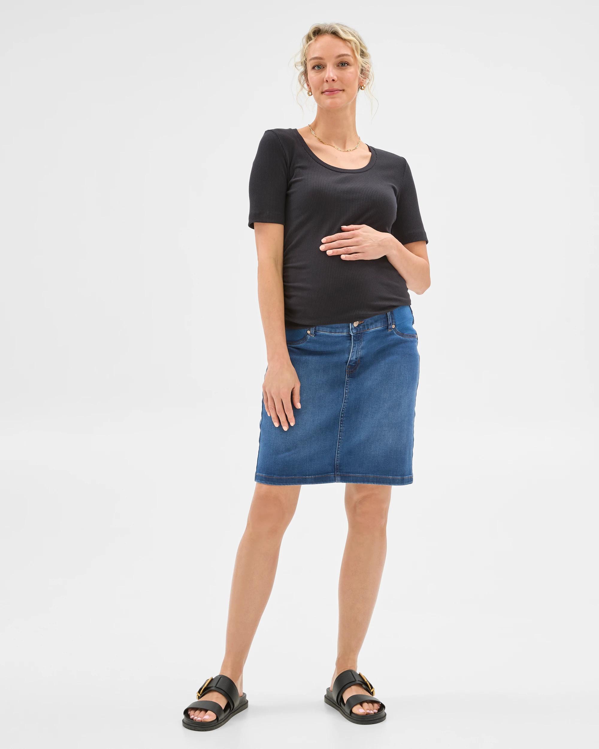 6 Target Maternity Denim Mini Skirt MEDITERRANEAN BLUE, 6 of 6