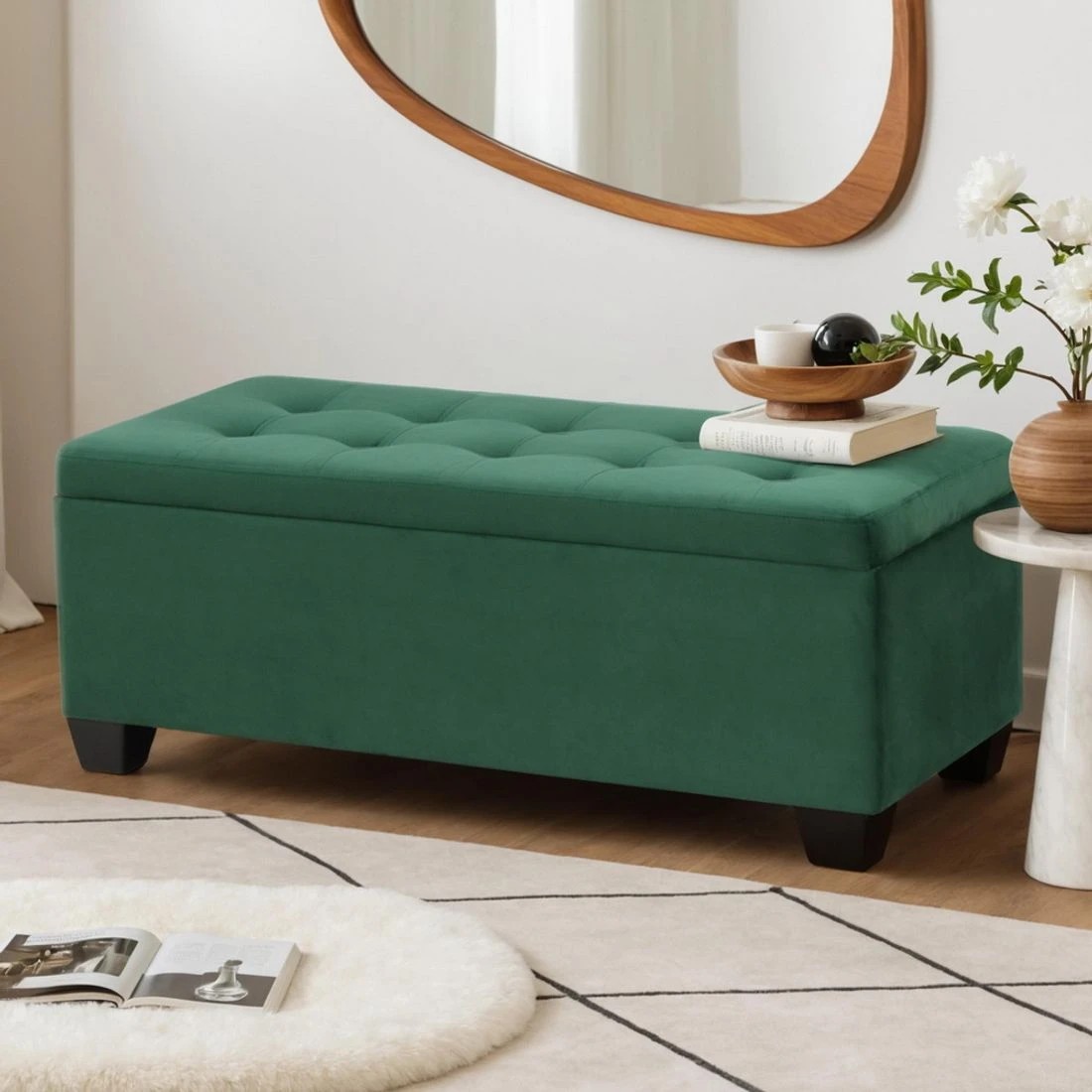 3 Artiss Storage Ottoman 97cm Blanket Box - Green, 3 of 6