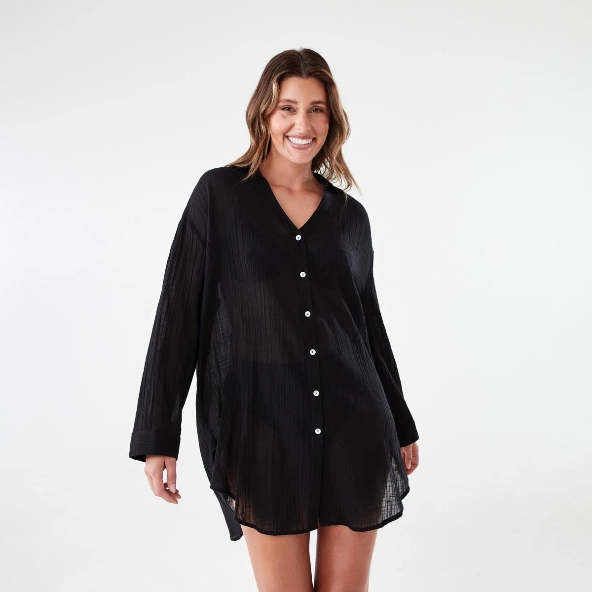 2 Cover Up Shirt BLACK, 2 of 9