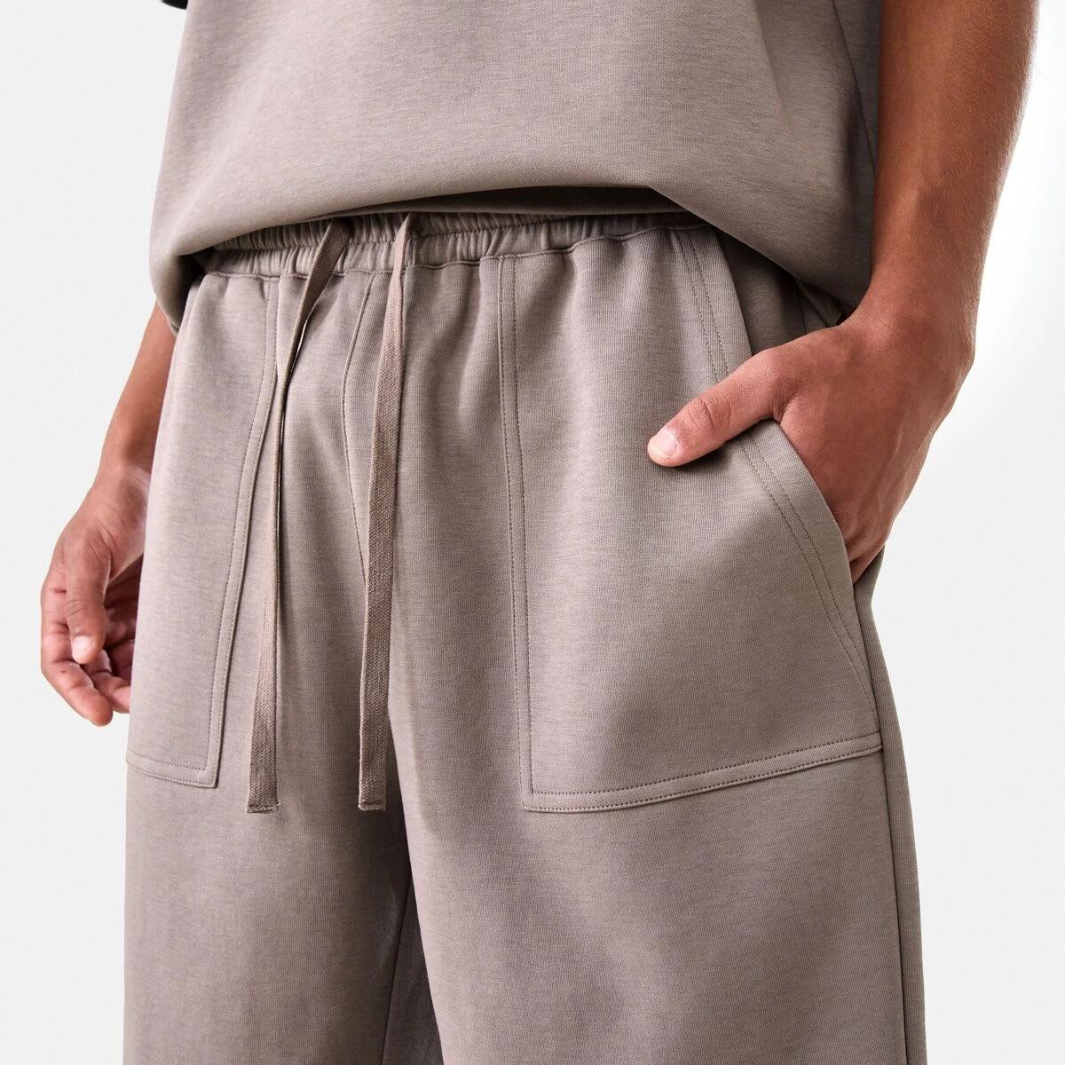 6 Elastic Waist Interlock Knit Shorts DRIFT BROWN, 6 of 7