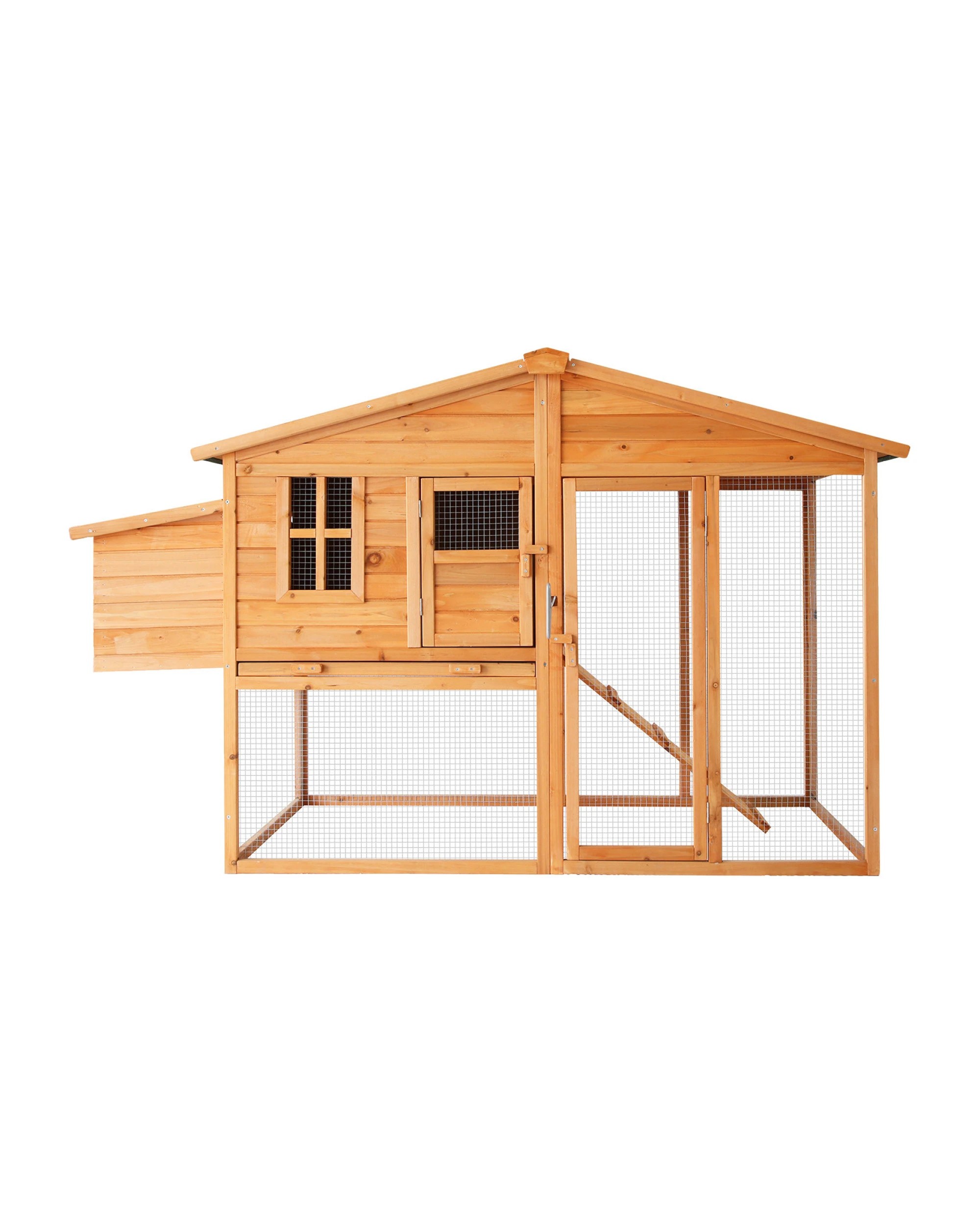 1 Furtastic Large Chicken Coop and Rabbit Hutch With Ramp - Brown, 1 of 8