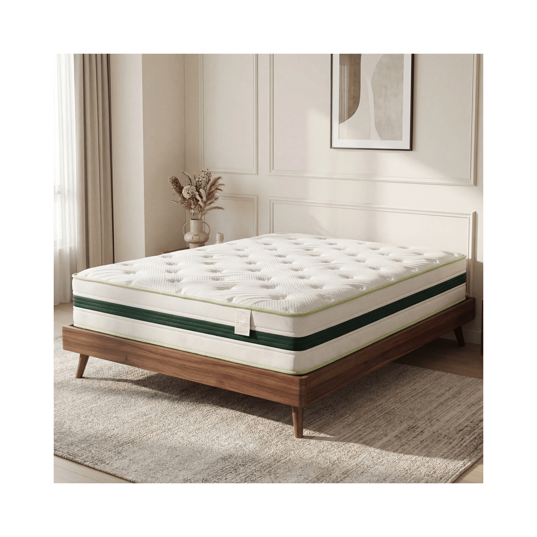 2 Advwin 32CM Double Size Hybrid Mattress Medium Firm Feel Pocket Springs - White, 2 of 10