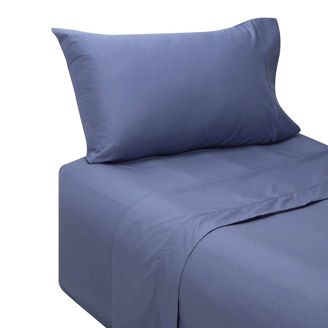 5 180 Thread Count Sheet Set - Single Bed, Mid Blue, 5 of 8