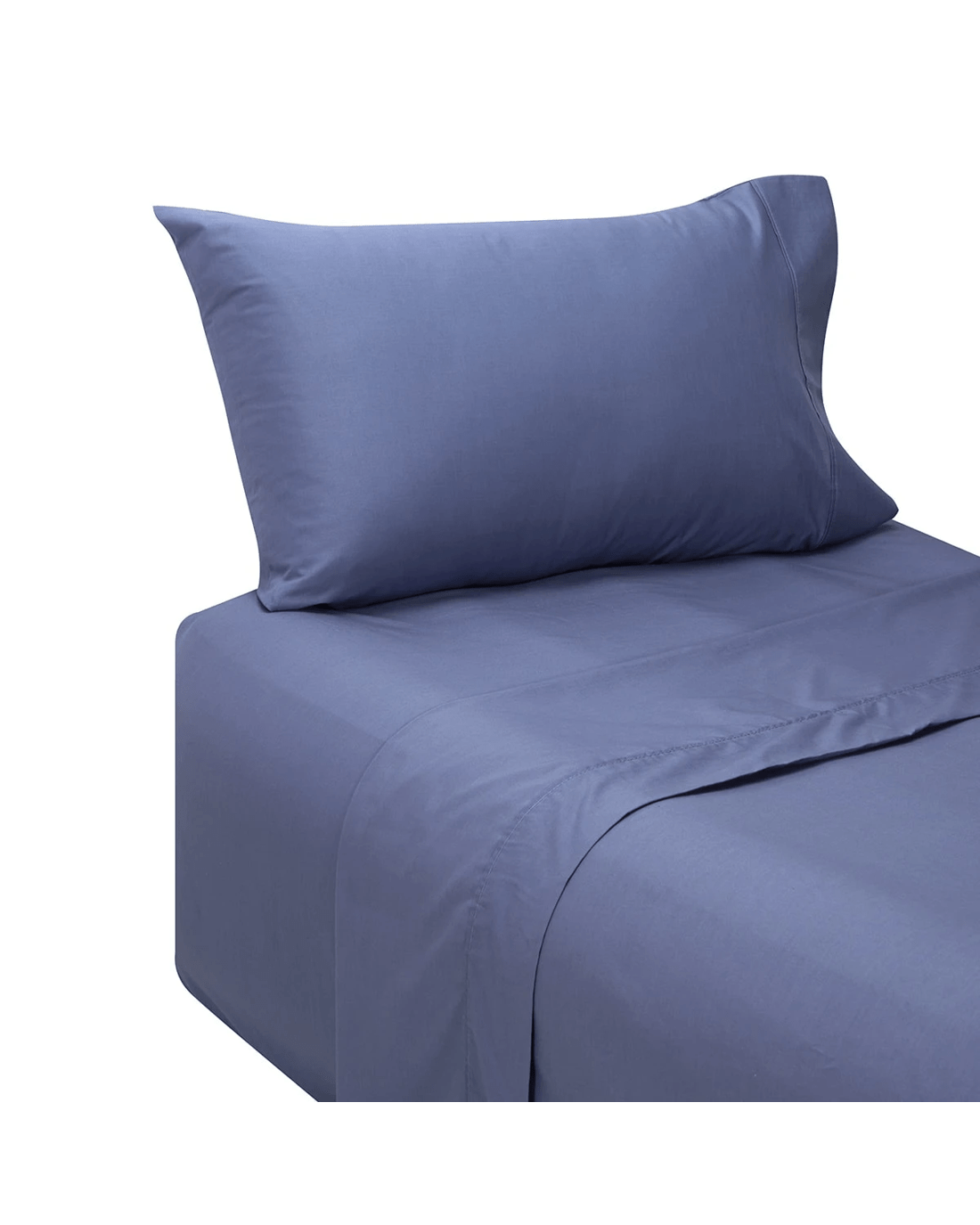5 180 Thread Count Sheet Set - Single Bed, Mid Blue, 5 of 8