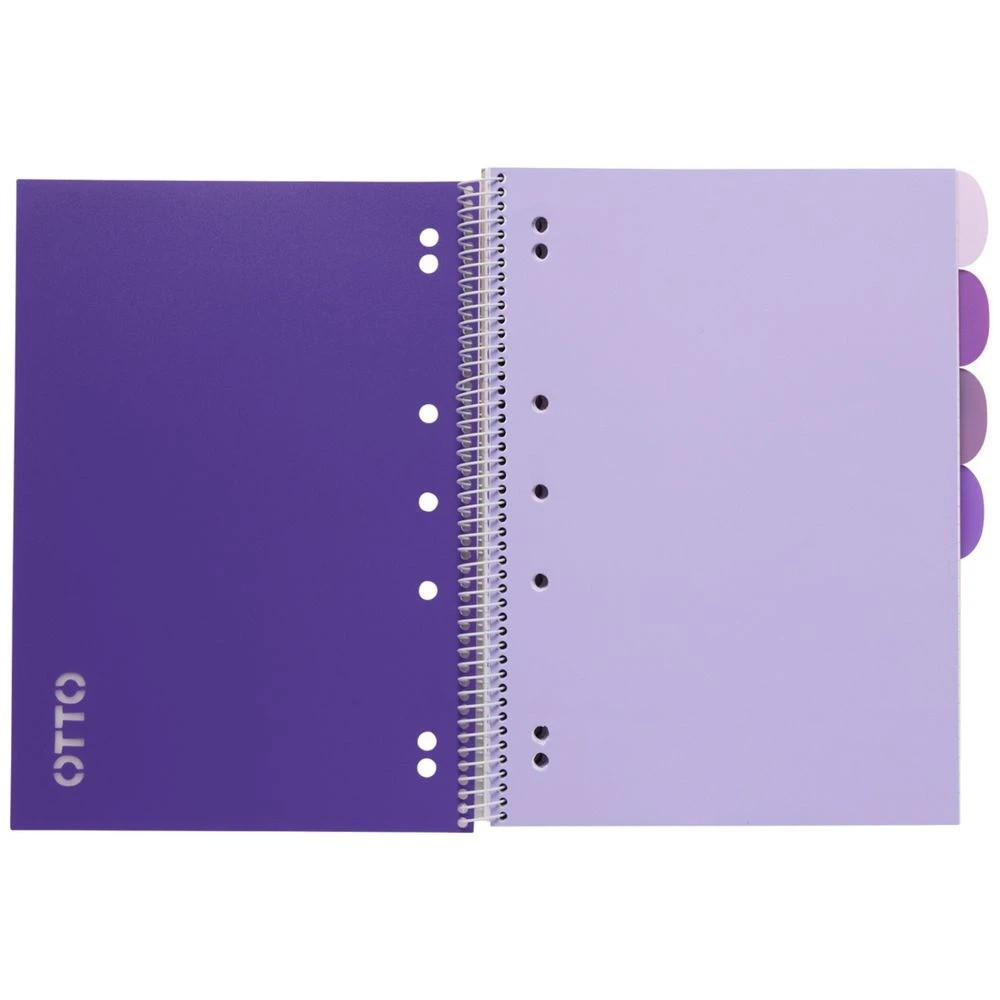 3 Otto A4 5 Subject Notebook 250 Page Purple, 3 of 5