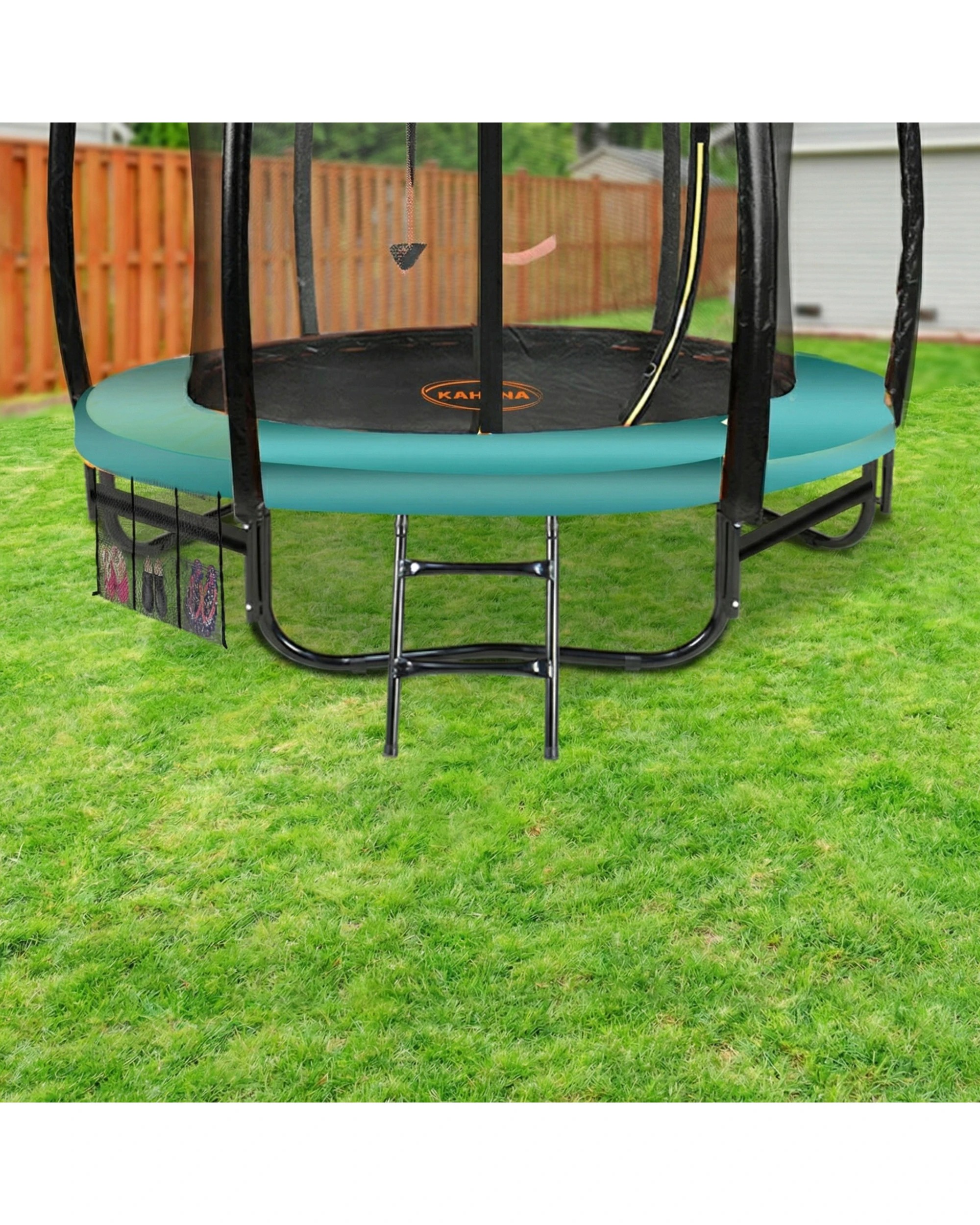 8 Kahuna 16ft Trampoline with Basketball Set in Green, 8 of 8