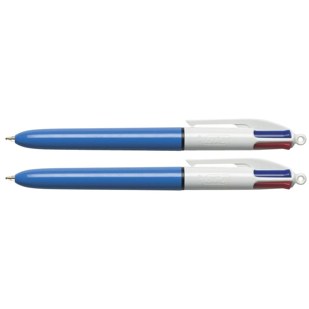6 BIC 4 Colours Retractable Ballpoint Pens 1mm 2 Pack, 6 of 6