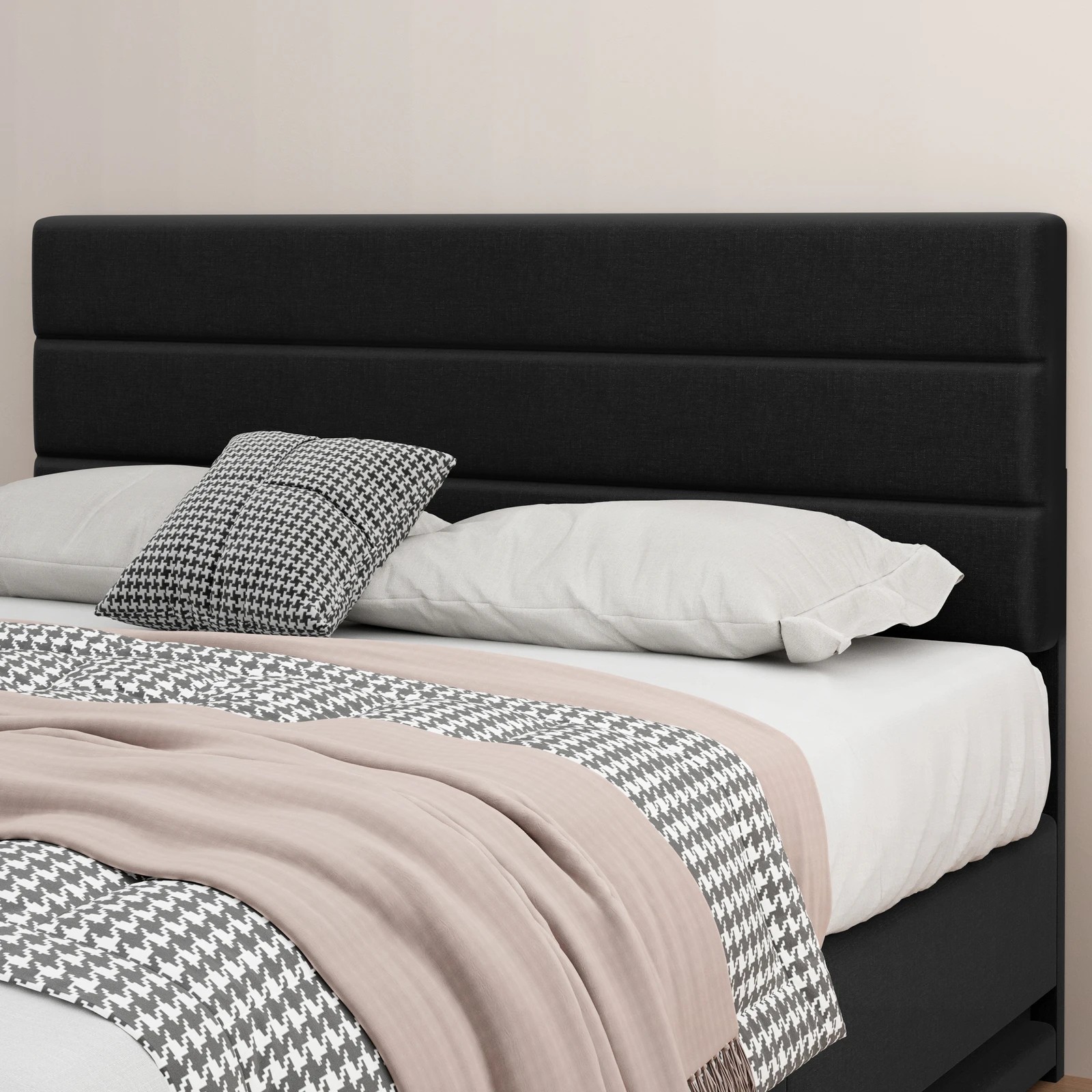 6 Alfordson Bed Frame King Size Platform RGB LED Gas Lift Storage Base - Charcoal, 6 of 10