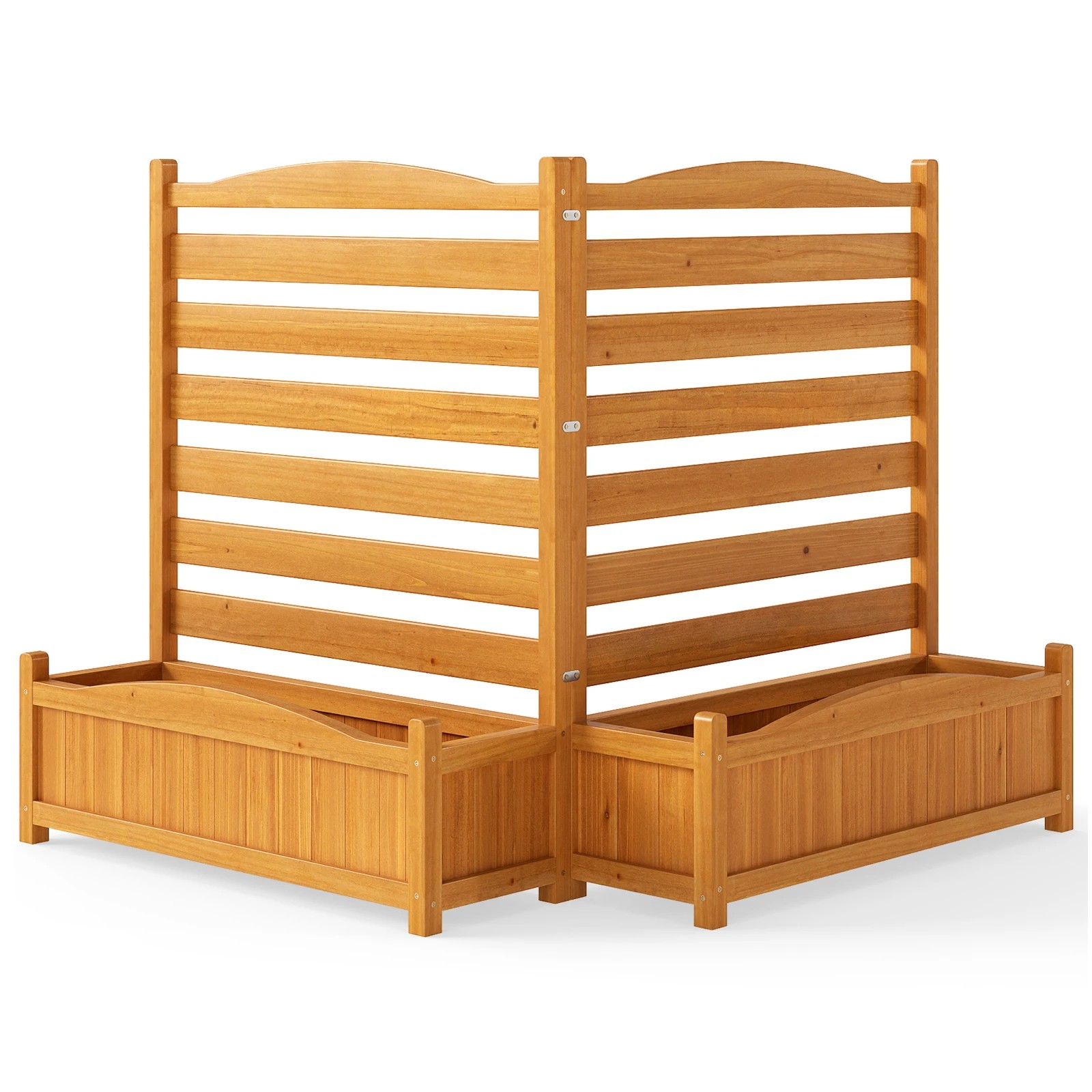 1 Costway Wood Privacy Screen Panel Air Conditioner Fencn Trash Can Enclosure Planter Box Garden Bed, 1 of 1
