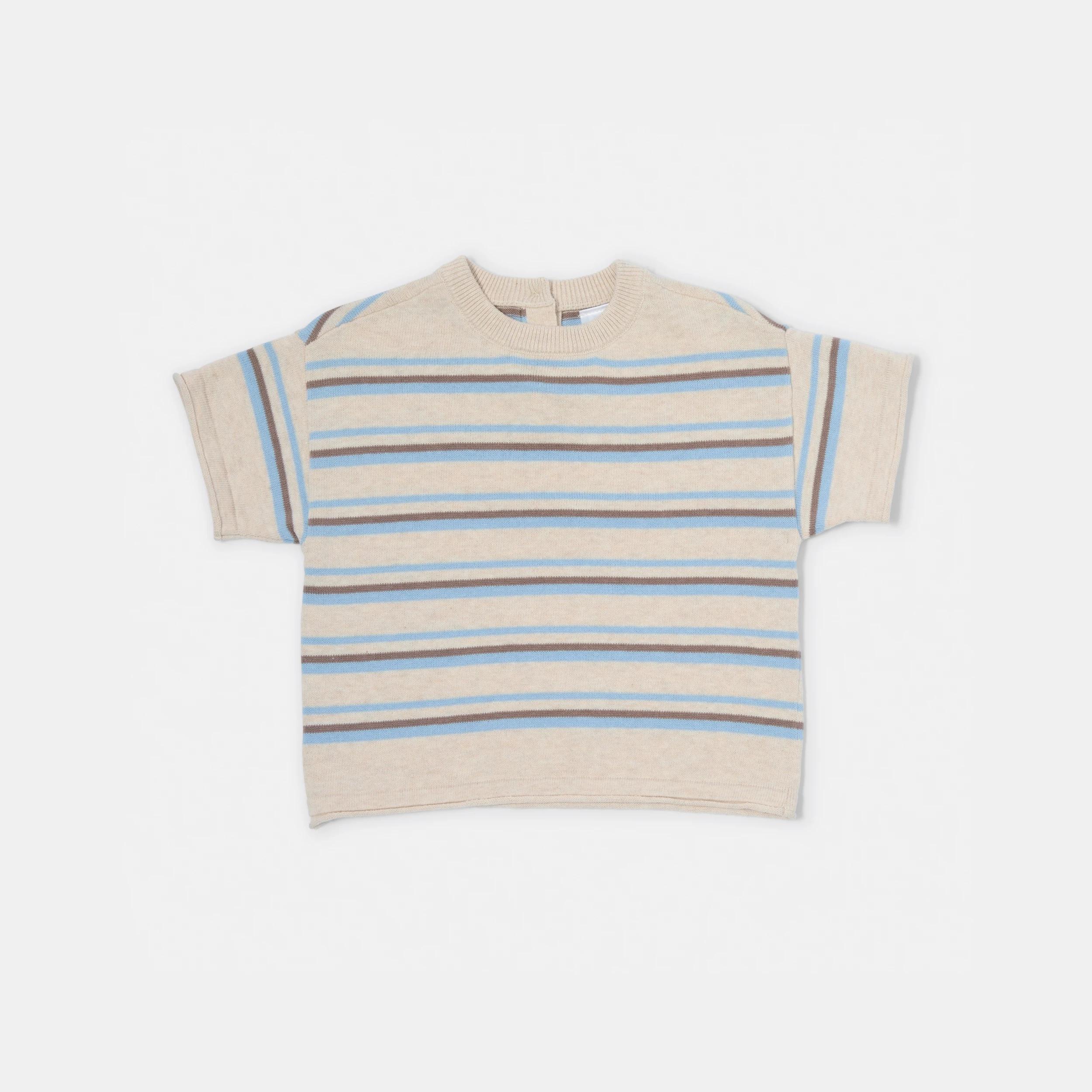 3 2 Piece Short Sleeve True Knit Set BLUE STRIPES, 3 of 6