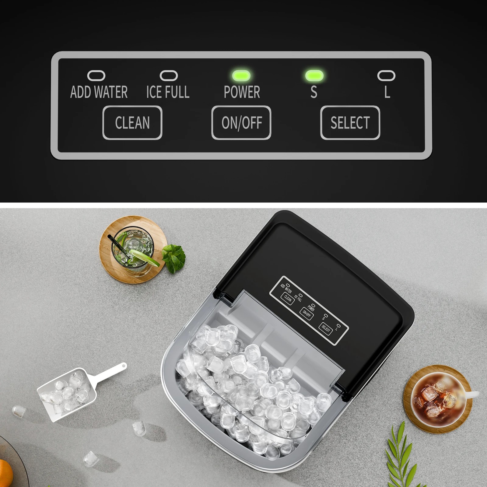 5 Alfordson Portable Ice Maker Machine Bar Countertop 12kg Ice Cube Tray - Black, 5 of 9