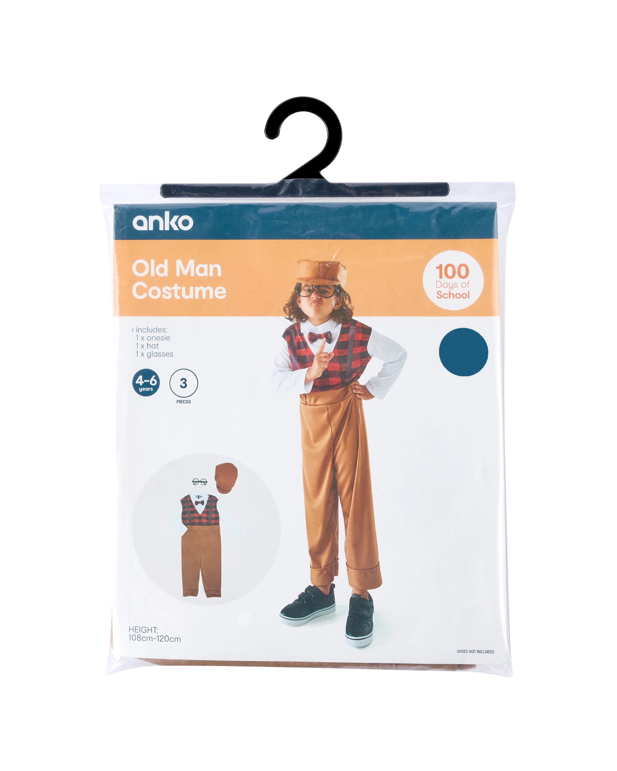 3 3 Piece Old Man Costume - Ages 4-6, 3 of 4