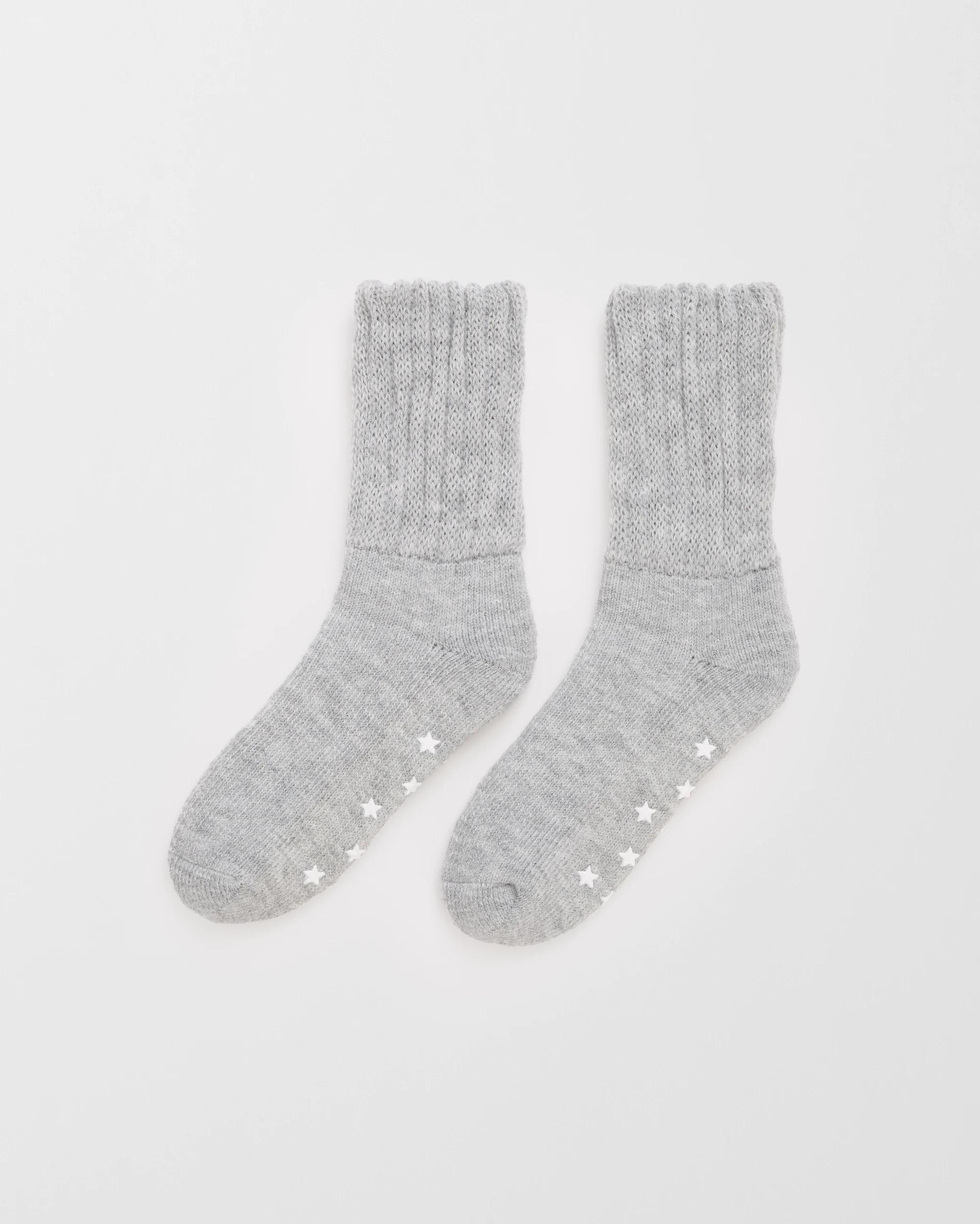 1 Target Woman Chunky Rib Crew Home Socks GREY, 1 of 3