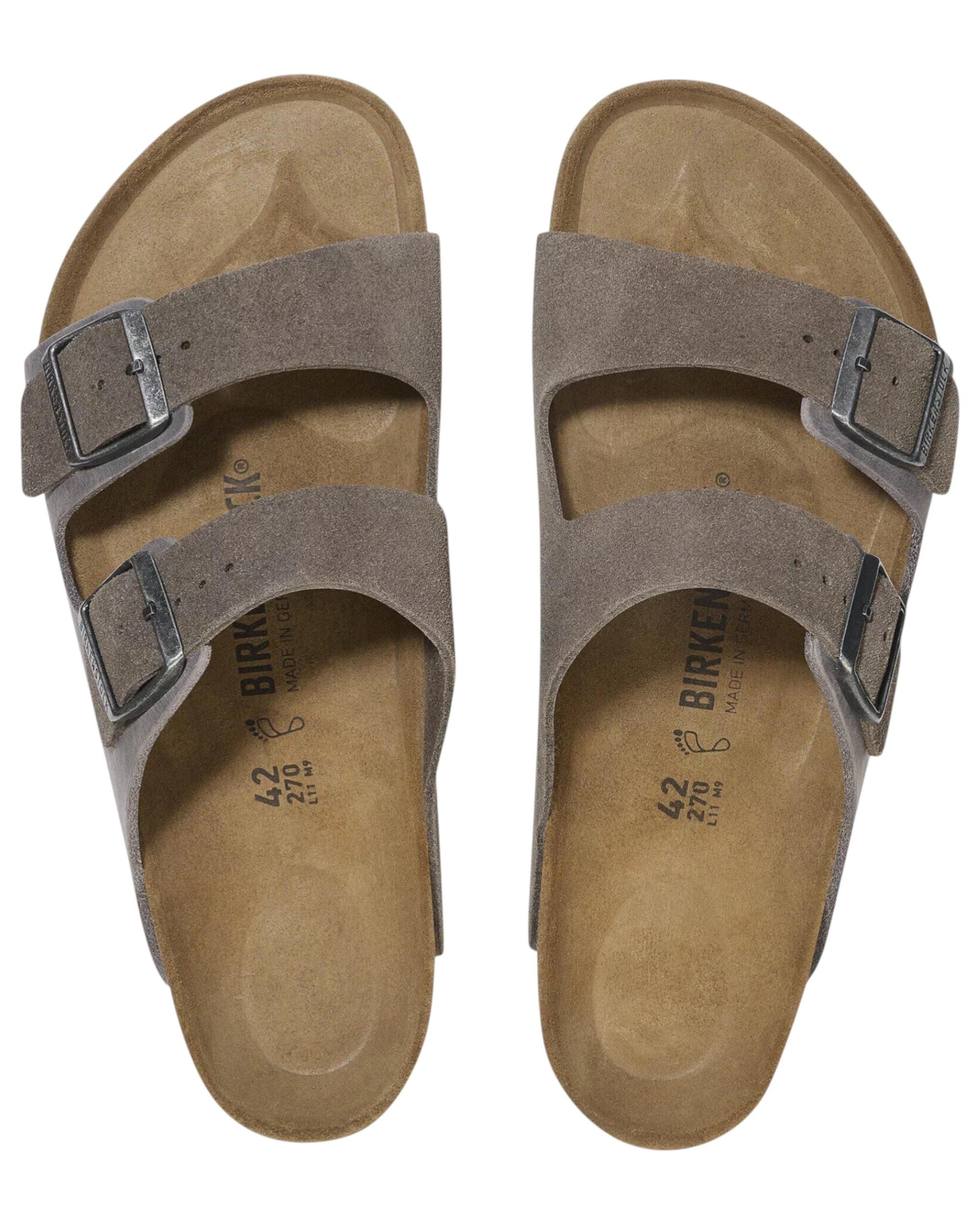 7 Birkenstock Mens Arizona Oiled Suede Leather Regular Sandals CONCRETE GREY, 7 of 7