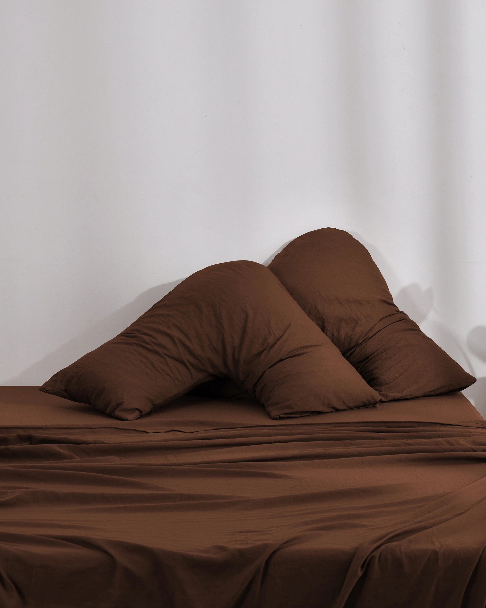 1 Dreamaker Superfine Washed Microfibre V-Shape Pillowcase Twin Pack - Chocolate, 1 of 6