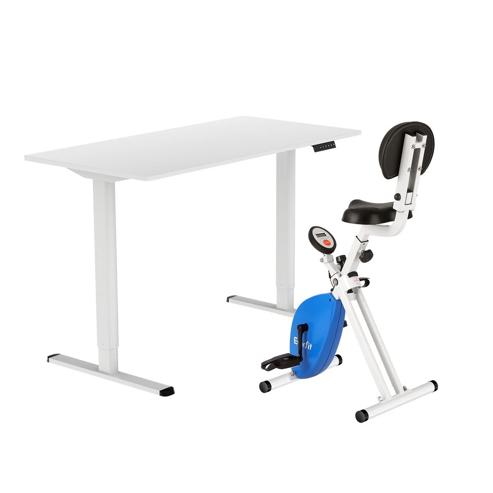 1 Artiss Under Desk Exercise Bike with 120cm Automatic Standing Desk Magnetic - Multi, 1 of 7