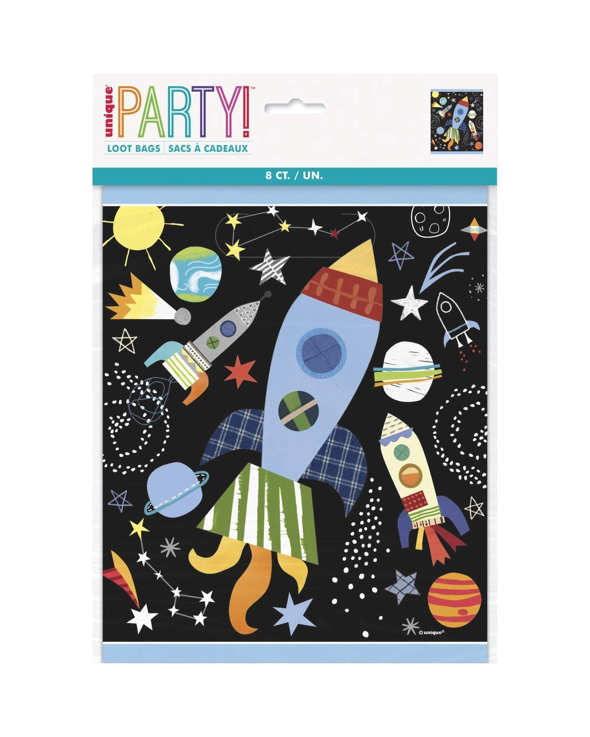 1 Unique Outer Space Lolly Treat Bags Pack of 8 - Multi, 1 of 1
