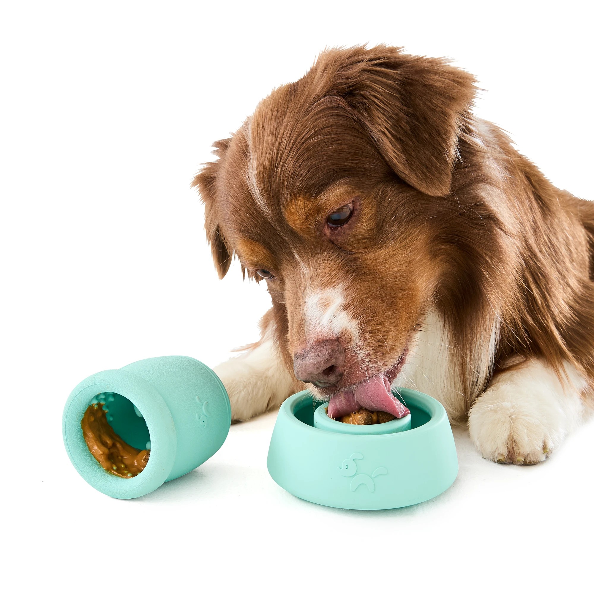 1 2 Pack Pet Rubber Treat Chew - Teal, 1 of 9