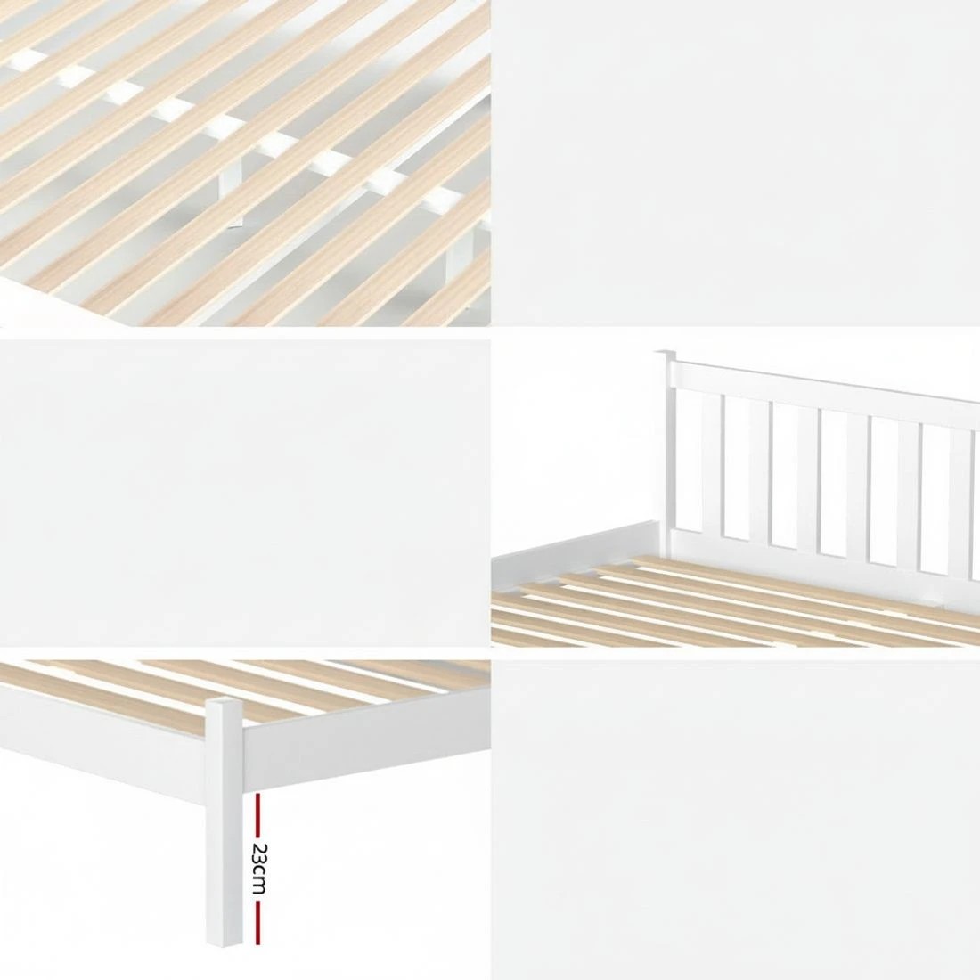 6 Artiss Bed Frame Single Size Wooden Platform with 2 Storage Drawers  SOFIE - White, 6 of 8
