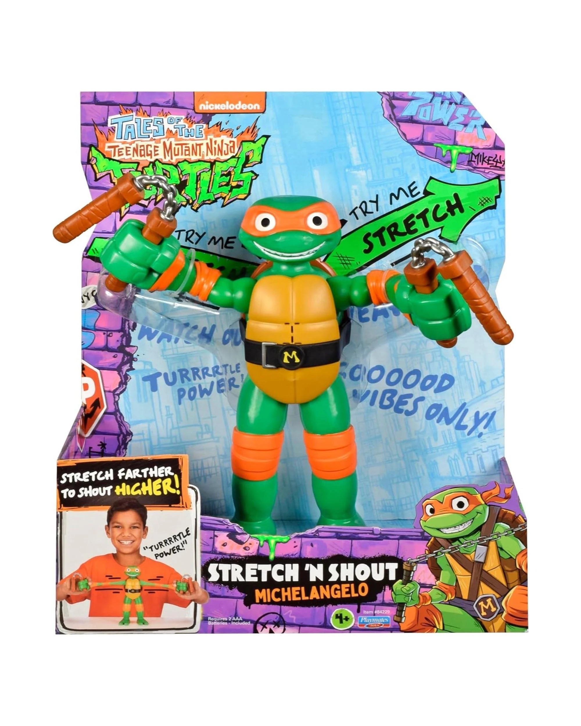 1 Tales of the Teenage Mutant Ninja Turtles Mutations Stretch 'N Shout Michelangelo, 1 of 6