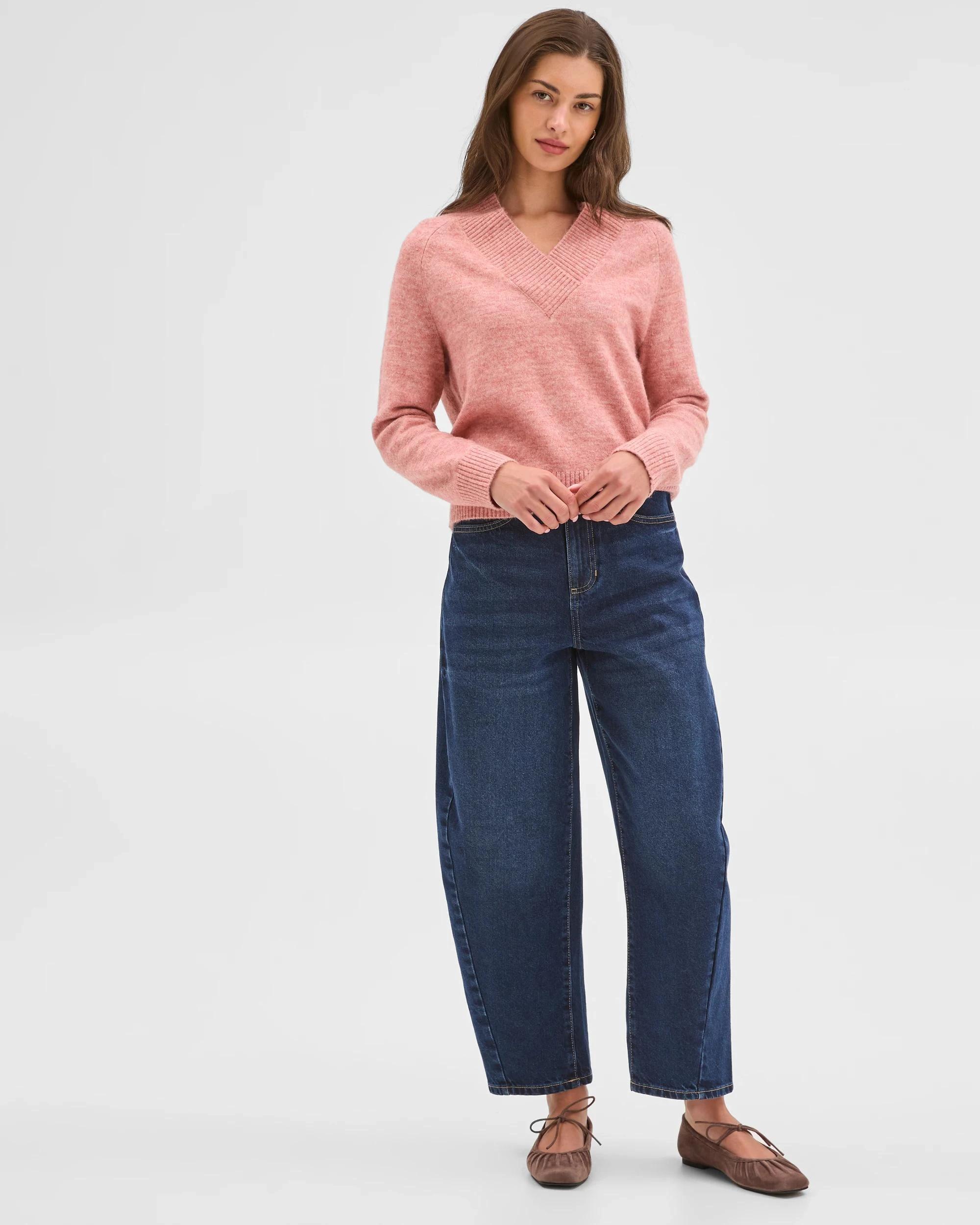 2 Target Petites Petites Long Sleeve Lofty Sweater DUSTY ROSE, 2 of 6