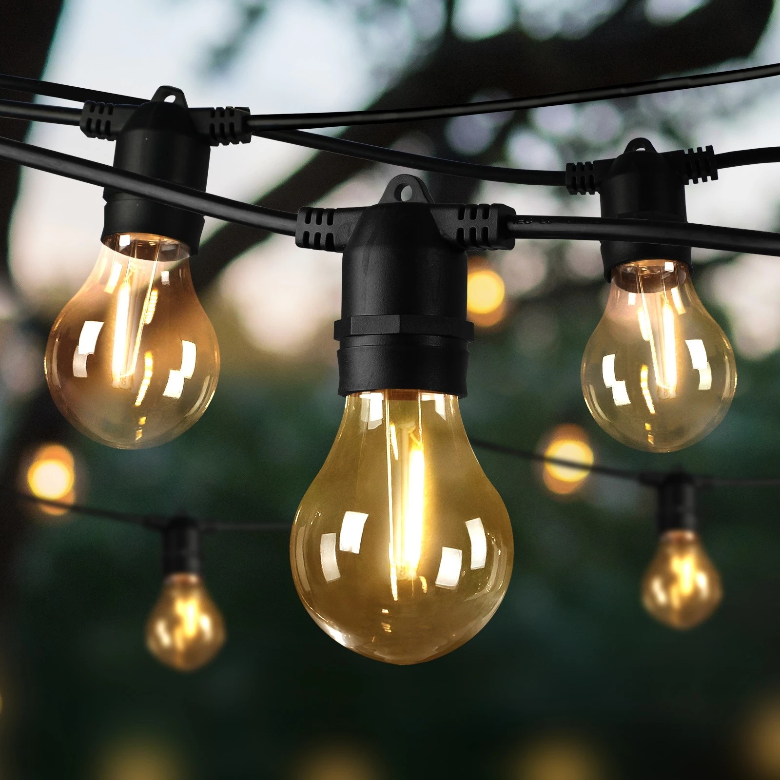 3 Mazam 30M Solar Festoon String Lights LED Christmas Party Decor - Black, 3 of 10