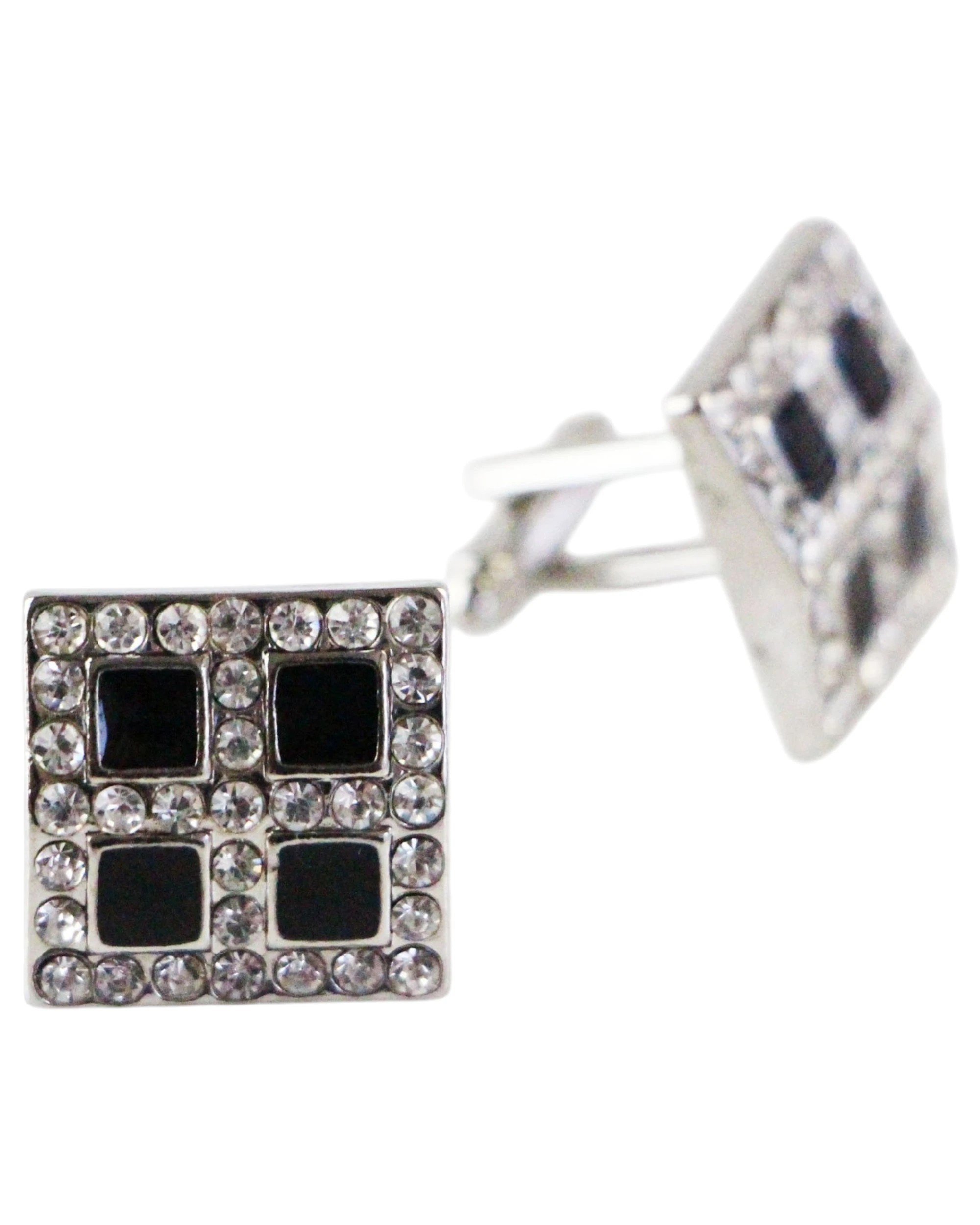 1 Zasel Mens Silver Window With Black Cufflinks - Multi, 1 of 1