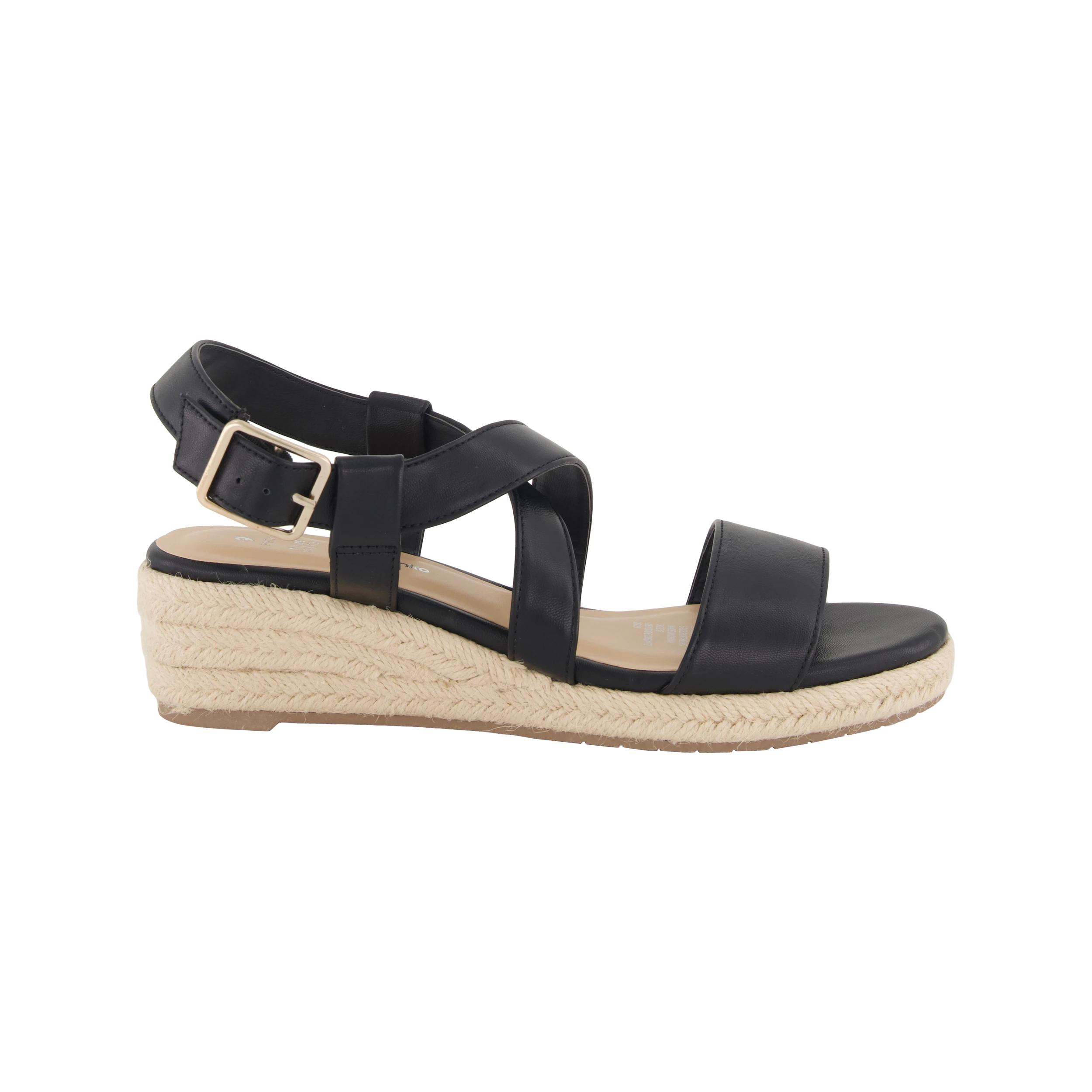 1 Low Espadrille Wedge Heels BLACK, 1 of 5