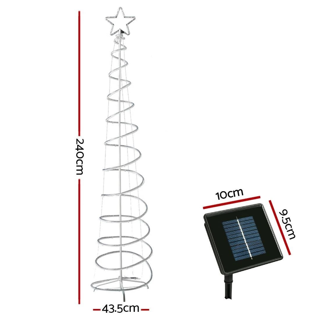 3 Jingle Jollys Solar Christmas Tree 2.4m Motif Lights 8 Modes Colour - Multi, 3 of 7