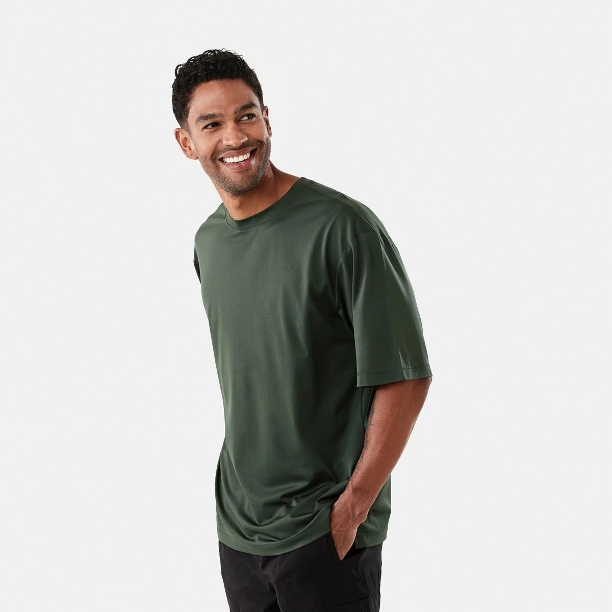 2 Active Mens Boxy Performance T-shirt Deepst Grn, 2 of 6