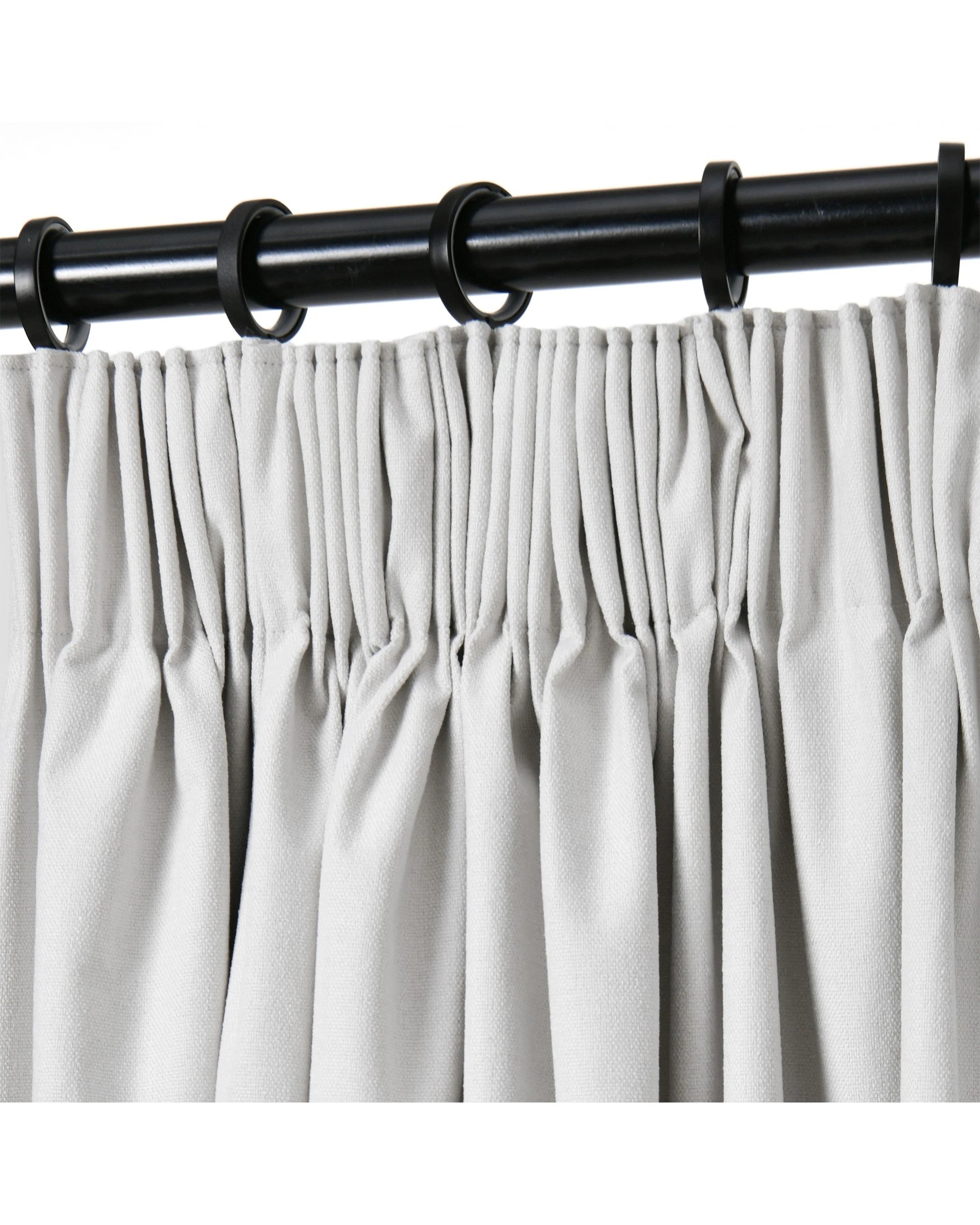 4 Cadence & Co. Bennett Faux Linen Blockout Multi Header Curtain Twin Pack 90x223cm - Cloud, 4 of 8