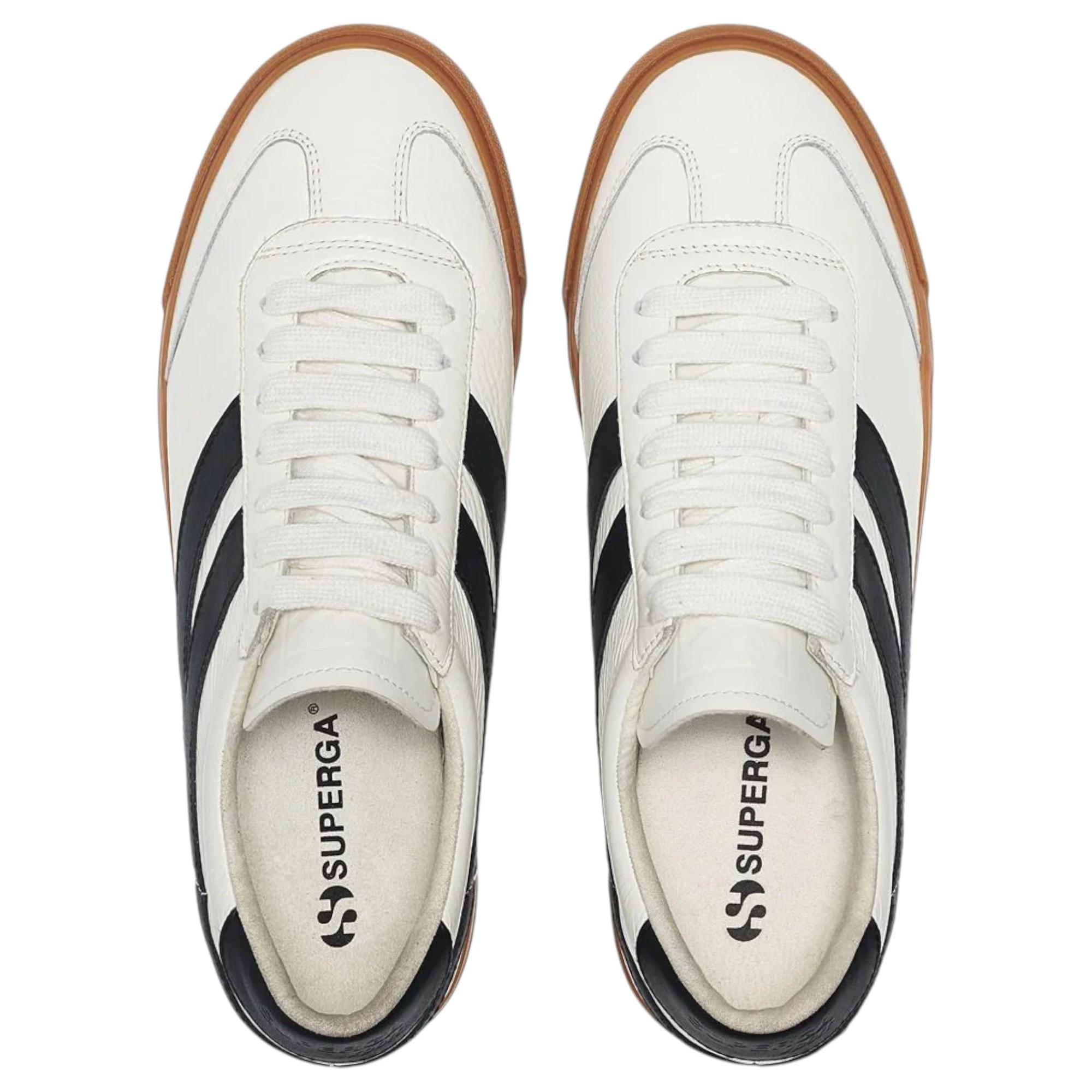 4 Superga Unisex 4834 Clun S Swallow White/ Black Casual Shoes WHITE/BLACK, 4 of 5