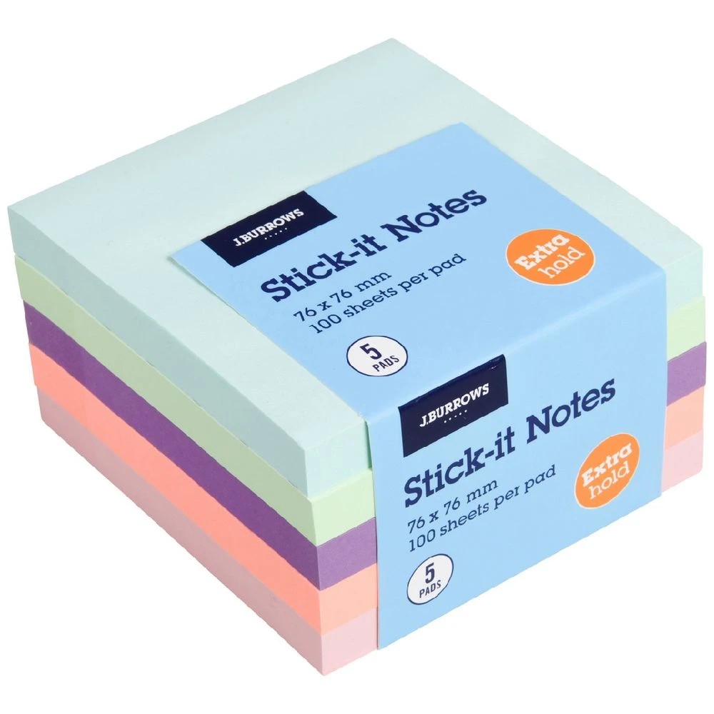 1 J.Burrows Stick-It Notes 76x76mm Riviera 5 Pack, 1 of 4