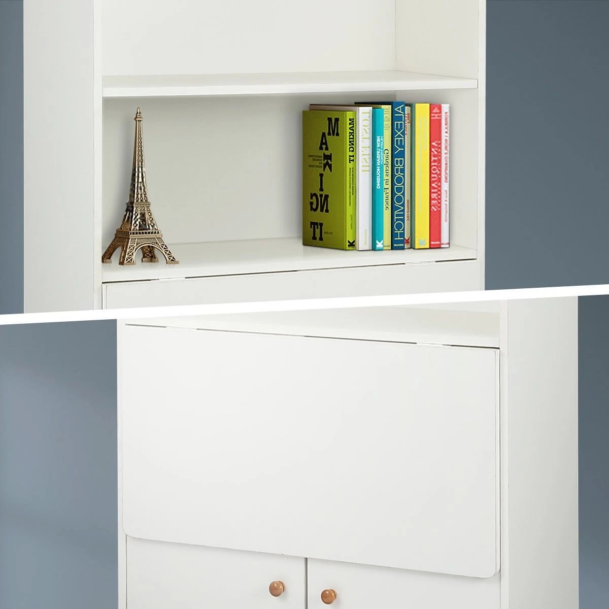 6 Ausway Wooden Modern Multifunctional Computer Desk Bookshelf Storage Organiser, 6 of 10