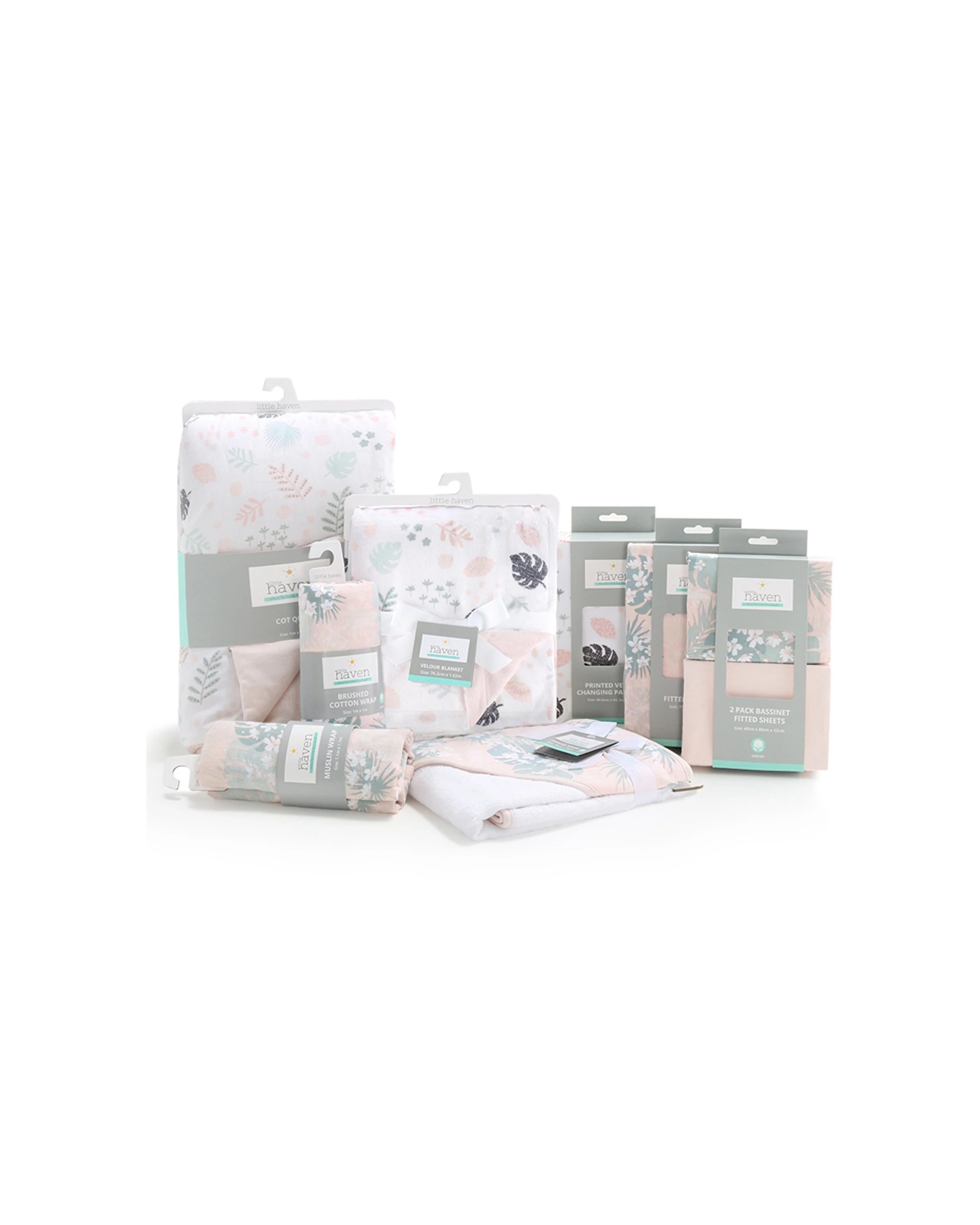 4 Little Haven Baby Infant Brushed Cotton Wrap Botanical Leaf Swaddle Blanket - Multi, 4 of 4