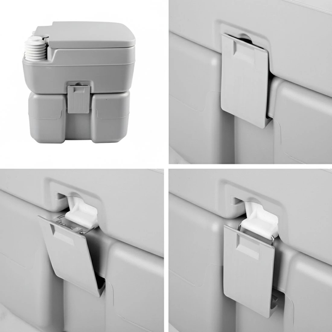 8 Weisshorn 20L Portable Camping Toilet Outdoor Flush Potty Boating - Grey, 8 of 8